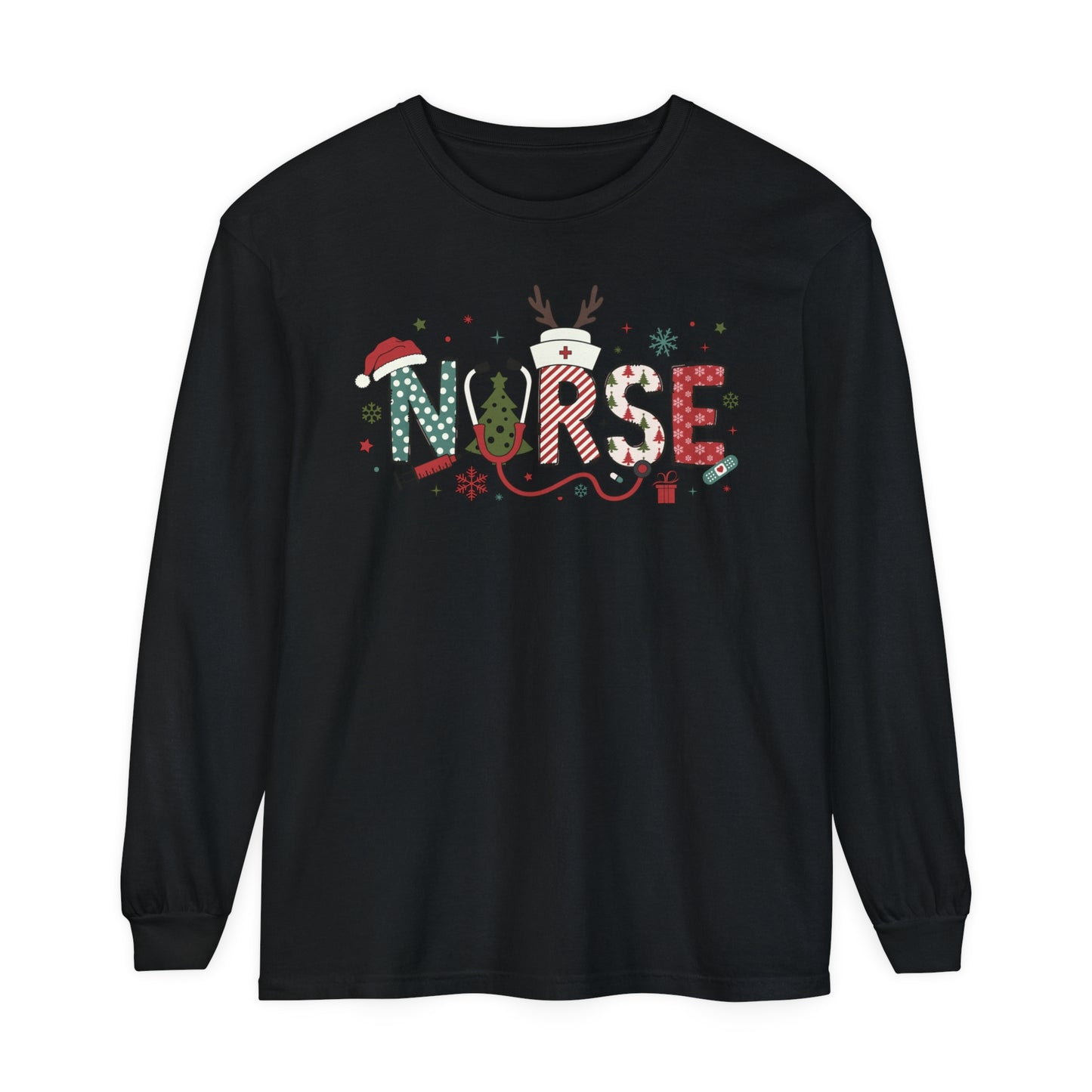 Heart center  Christmas sweatshirt, Festive shirt,Nurse Christmas Long Sleeve, comfort colors, perfect for groups!