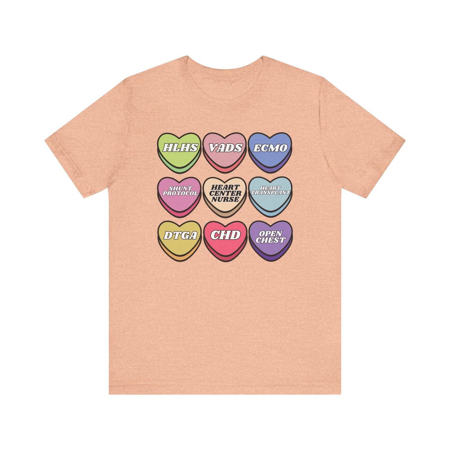 Heart Center Nurse Valentine’s Day comfy Bella Canvas T shirt , Cute Candy Heart Sayings, match your coworkers this Valentine’s Day