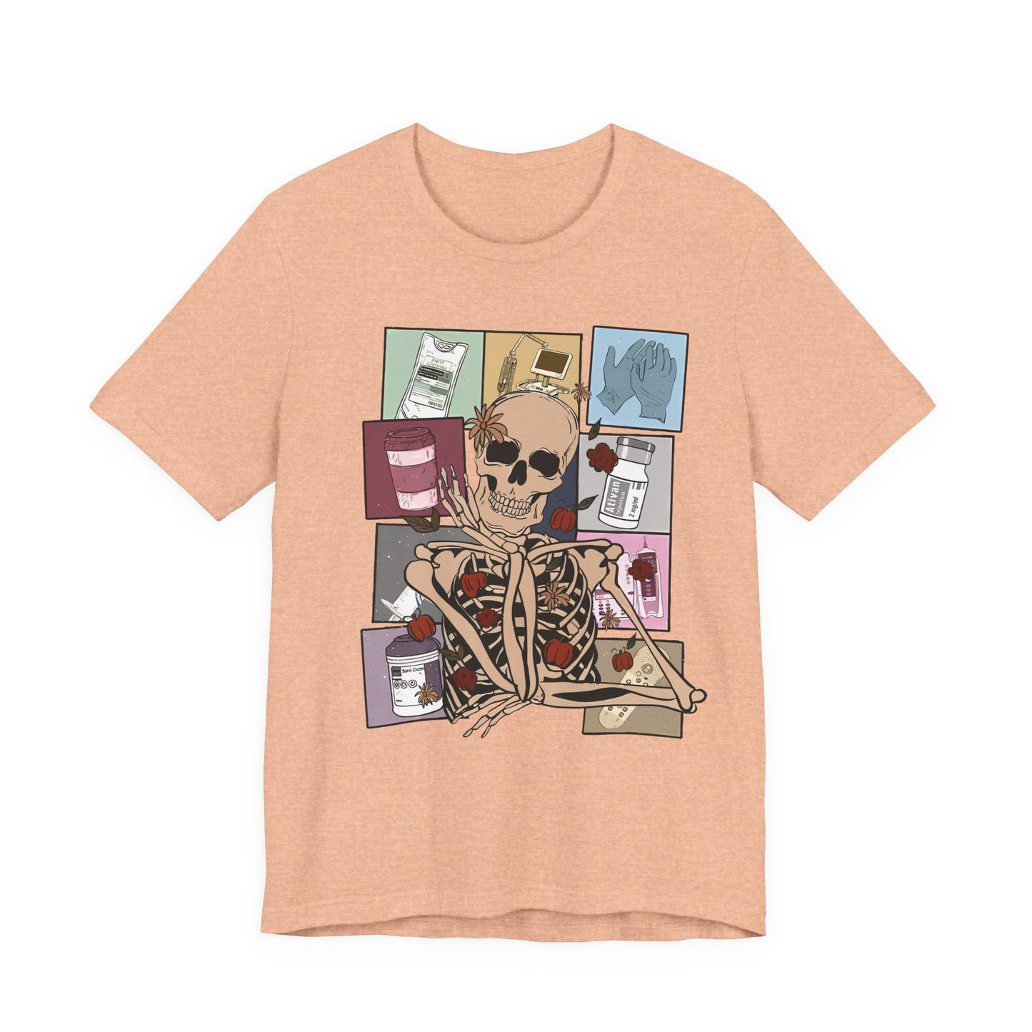 Funny skeleton nurse tshirt, Halloween sweatshirt, spooky season, ER RN, NICU nurse,  Halloween Nurse,, floral Halloween ghost,
