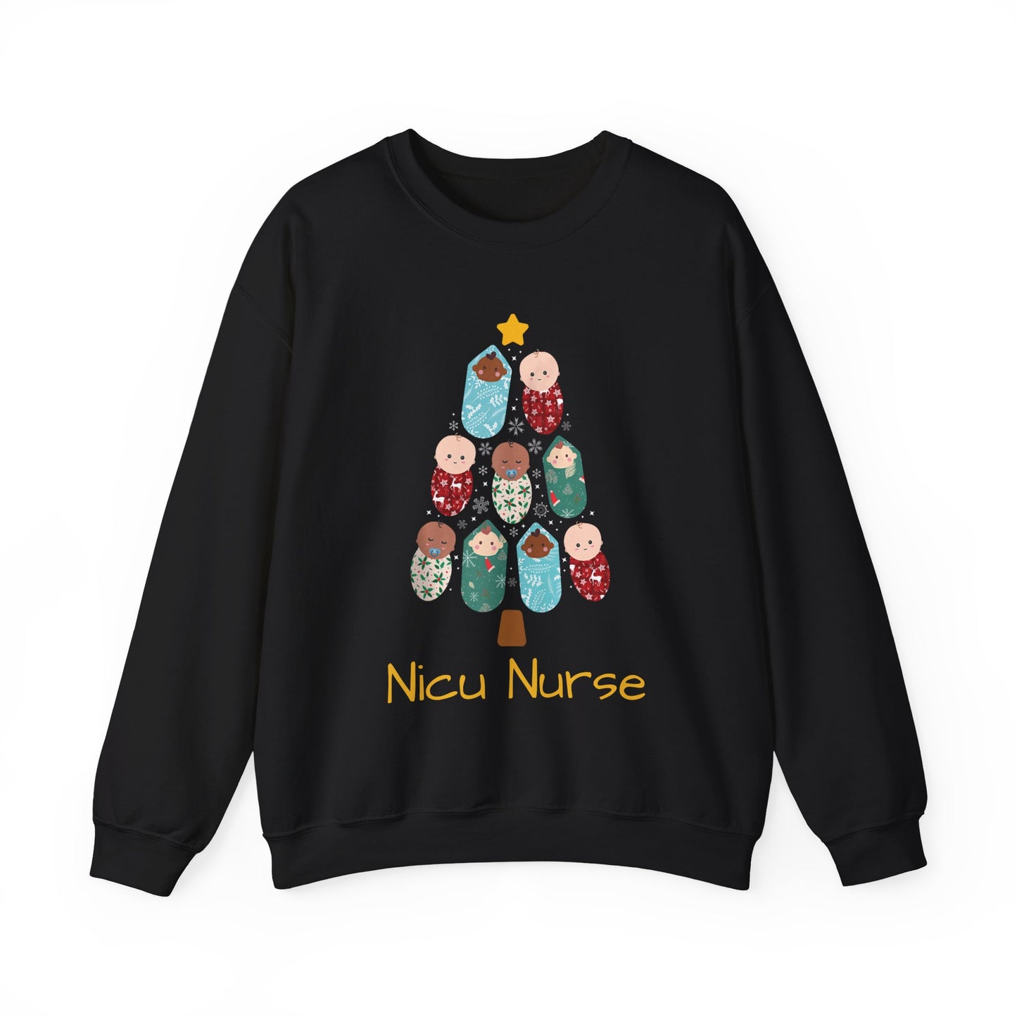 NICU Nurse Christmas Sweatshirt, cute baby tree, L & D Nurse, Gift For Nurse