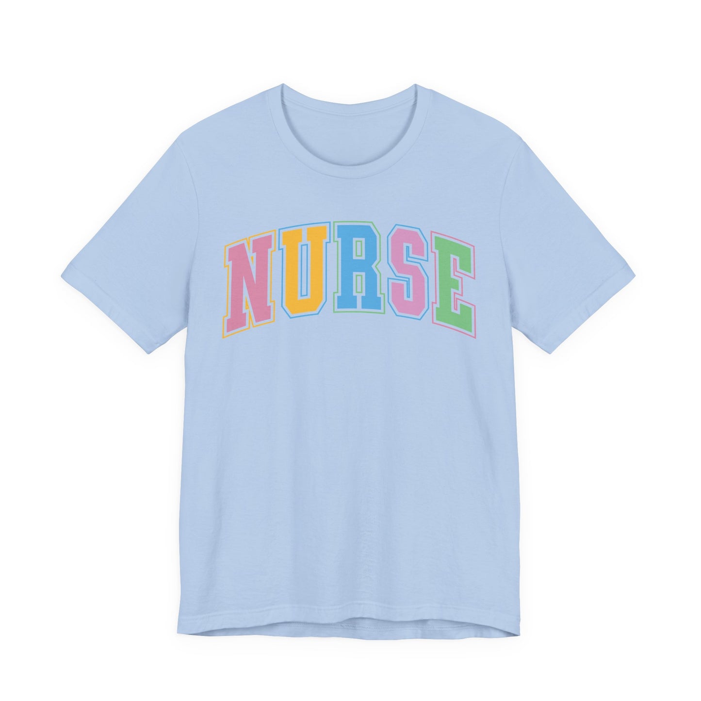 Multi Color Nurse Varsity Letter Tshirt, NICau, PICU, emergency department, labor and delivery