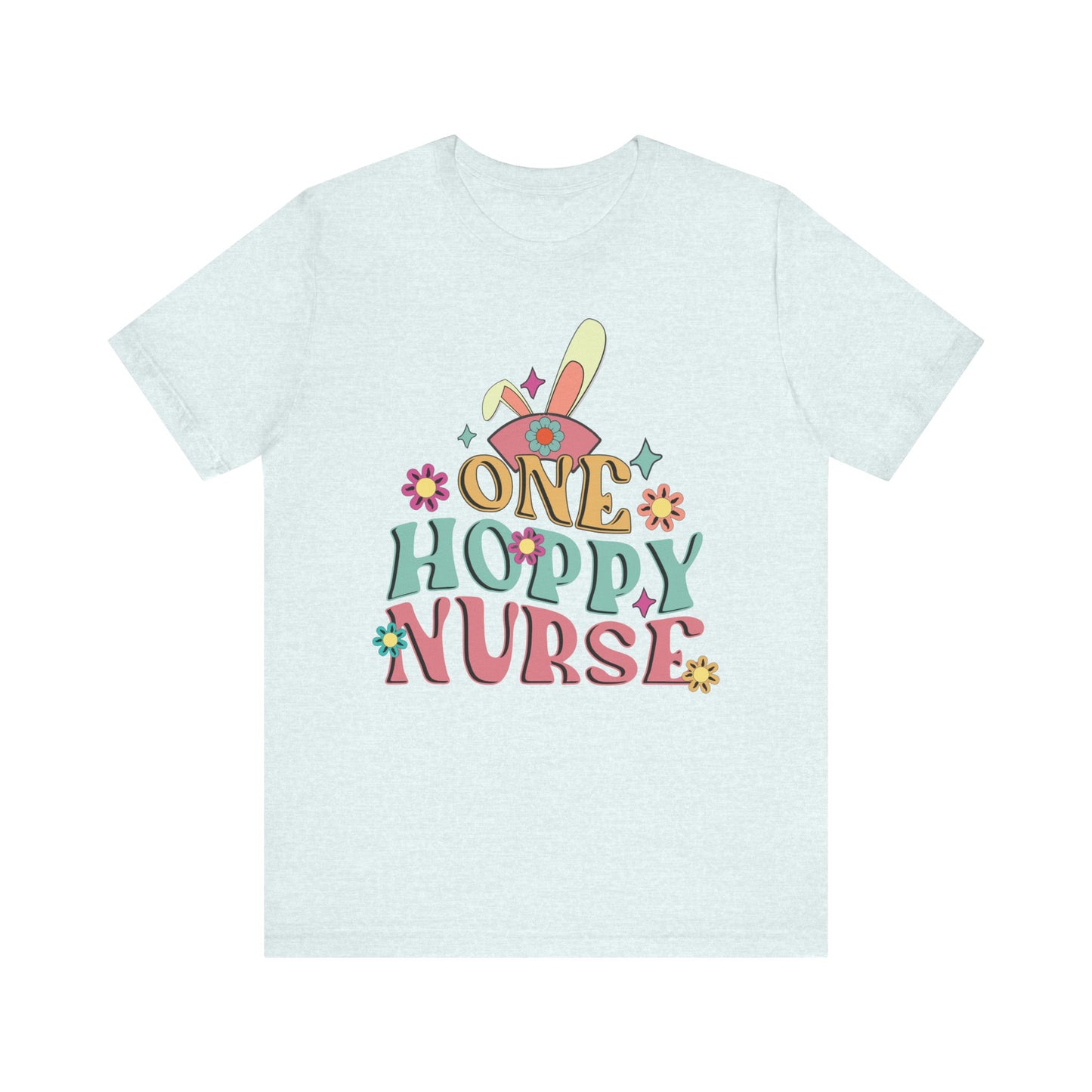 One Hoppy Nurse Easter Women Shirt, cute bunny Easter shirt for work or home!