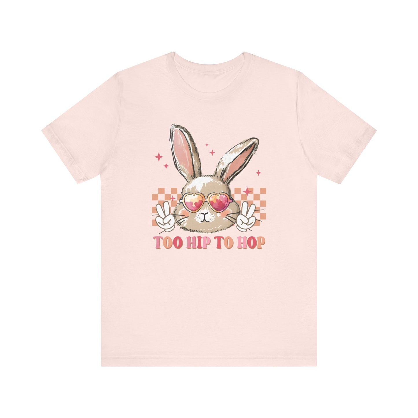 Too Hip to Hop Easter Women Shirt, Retro Chick, Nurse shirt, teacher shirt, Easter nurse, punny shirt, funny woman shirt.