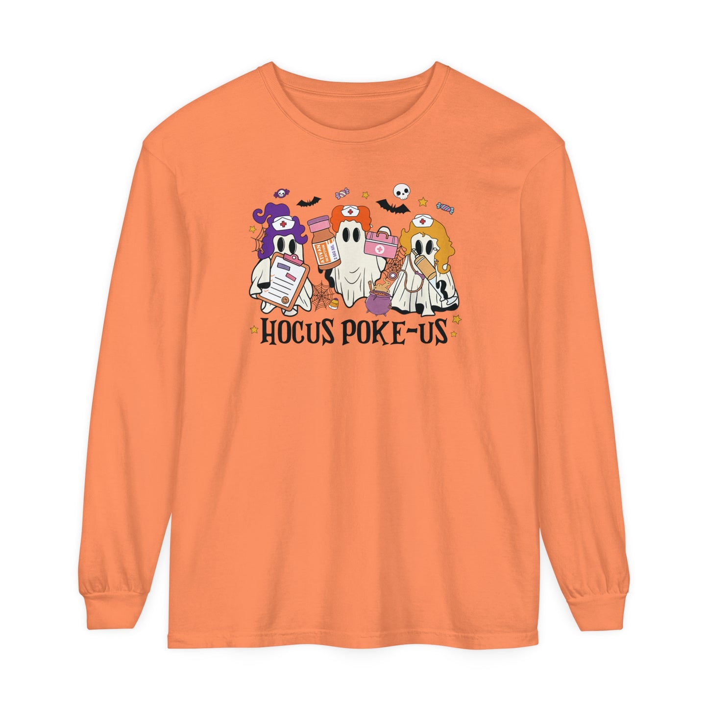 Funny nurse long sleeve, Halloween Nurse shirt, Department shirt, nurse shirt, ghost nurse shirt, comfort colors,  Halloween shirt for nurse