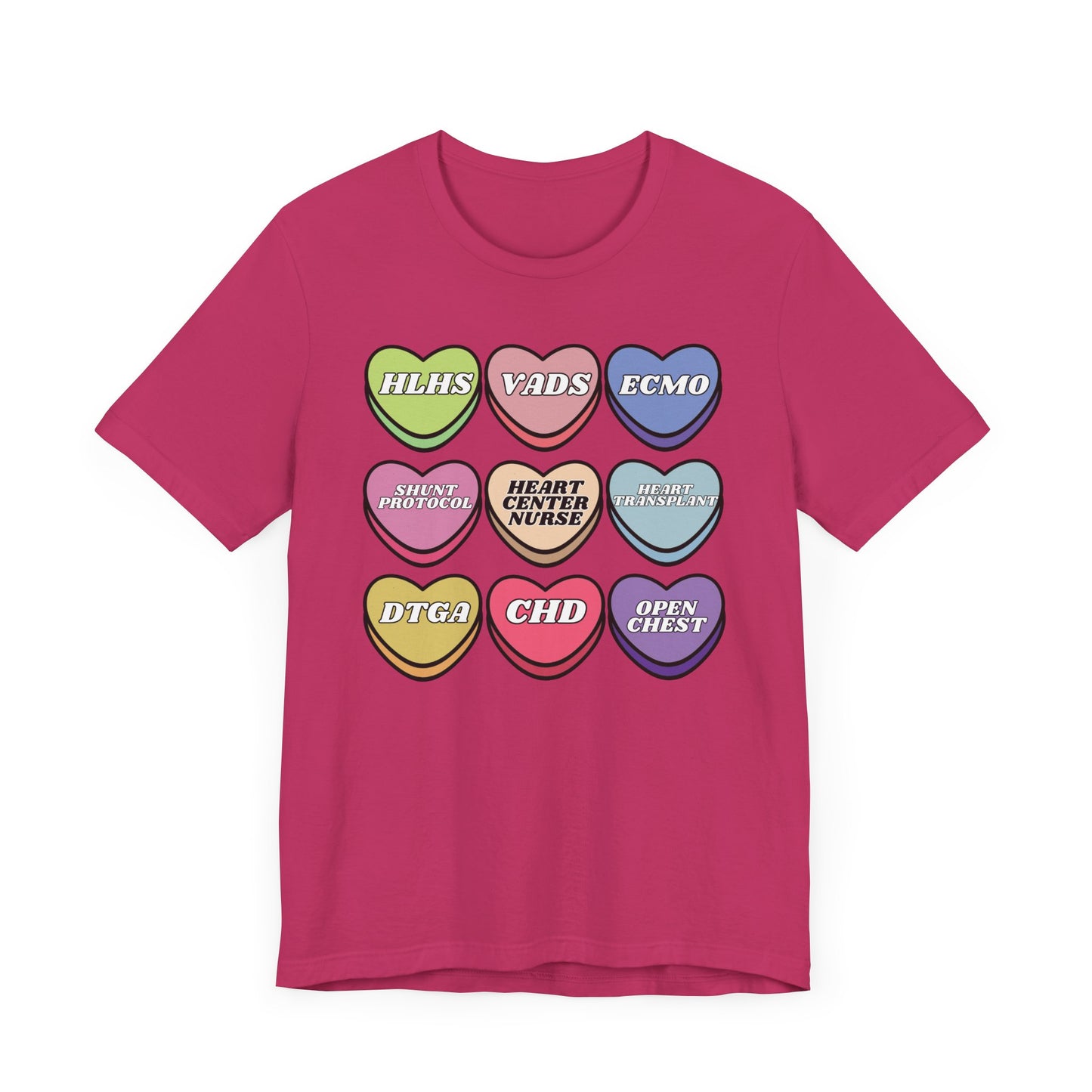 Heart Center Nurse Valentine’s Day comfy Bella Canvas T shirt , Cute Candy Heart Sayings, match your coworkers this Valentine’s Day