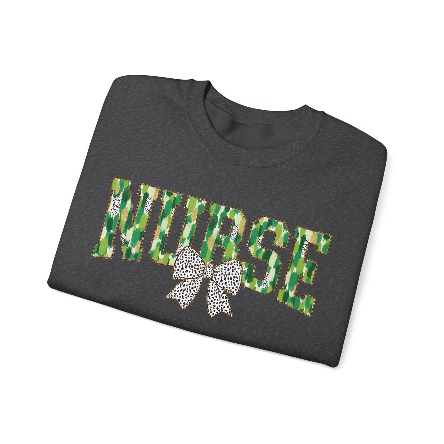Nurse St. Patricks Day Sweatshirt Coquette Bow,  RN sweatershirt, ER Nurse, NICU Nurse, PICU nurse, clover, lucky nurse sweatshirt.
