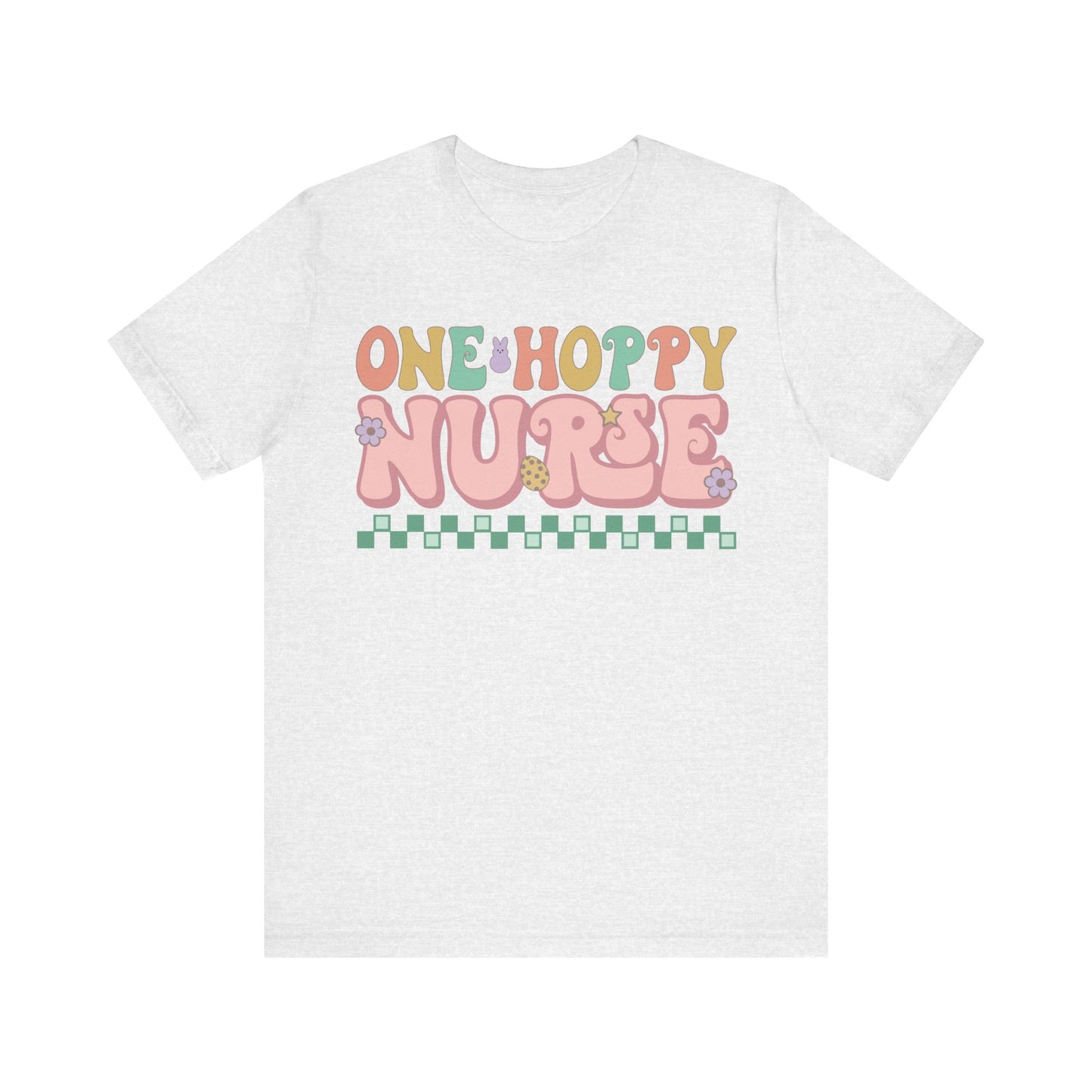 One Hoppy Nurse Easter Women Shirt, Retro Chick, Nurse shirt, teacher shirt, Easter nurse, punny shirt, funny woman shirt.
