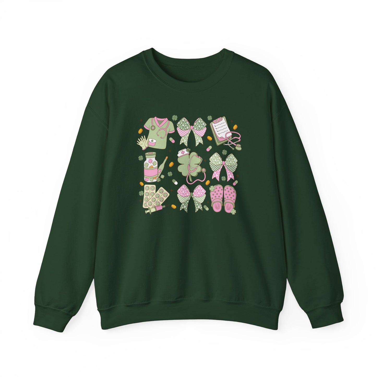 Adorable Nurse St. Patricks Day Sweatshirt,  RN sweatershirt, ER Nurse, NICU Nurse, PICU nurse, clover, lucky nurse sweatshirt.