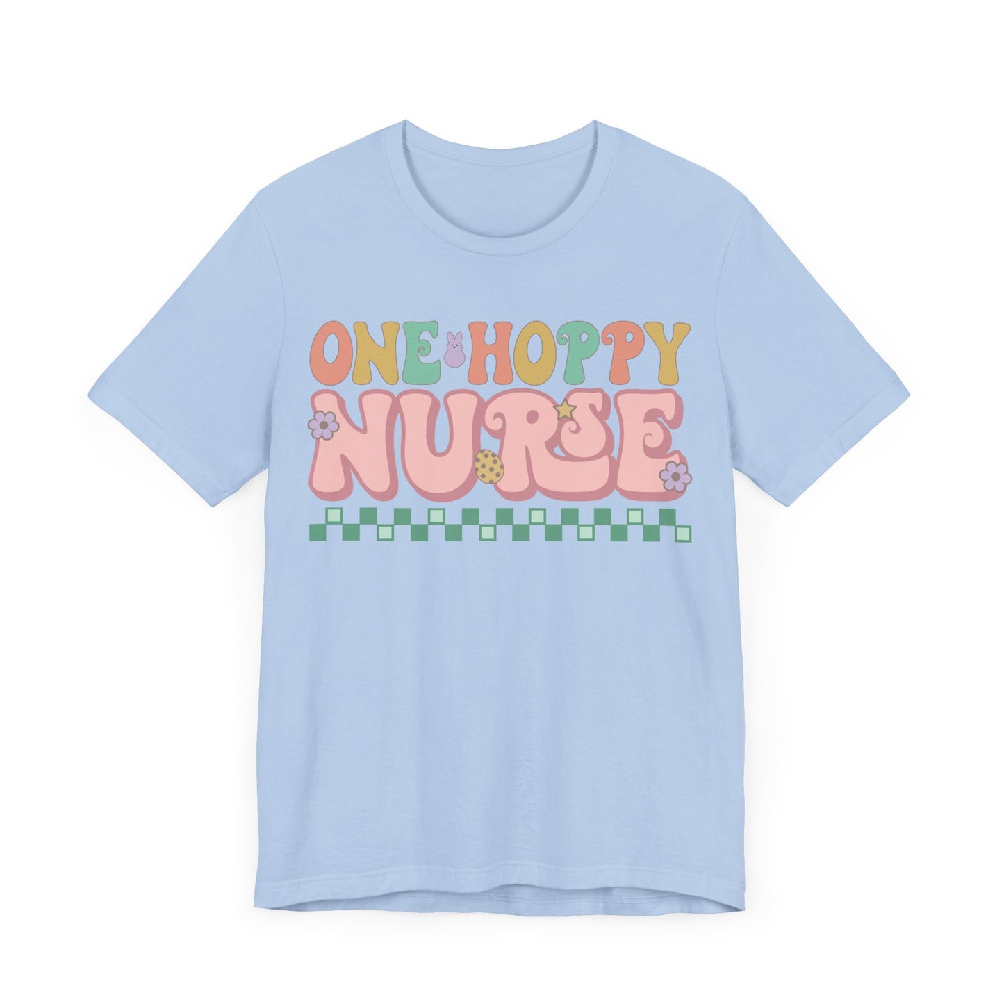 One Hoppy Nurse Easter Women Shirt, Retro Chick, Nurse shirt, teacher shirt, Easter nurse, punny shirt, funny woman shirt.