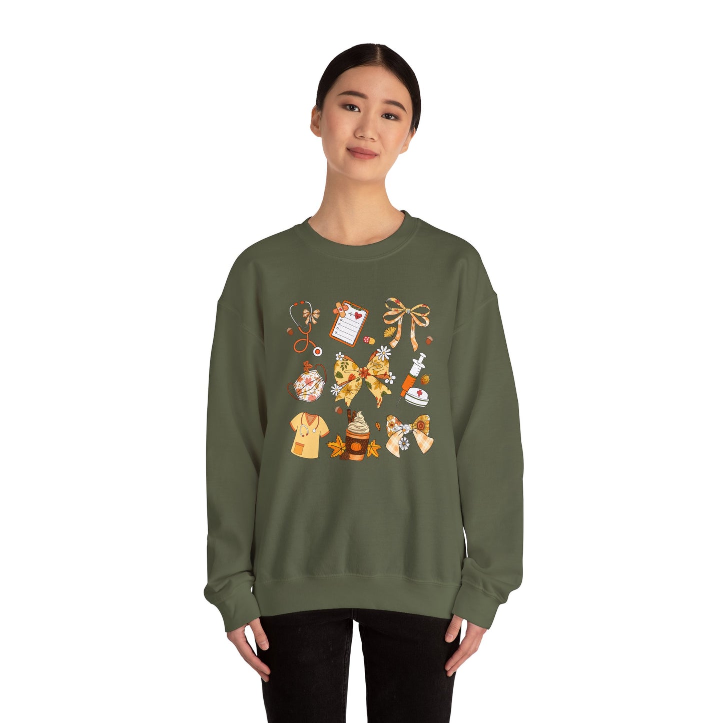 Cute Fall nurse Sweatshirt for all Fall Months, Nurse shirt, gift for nurse, coquette bow, everything fall