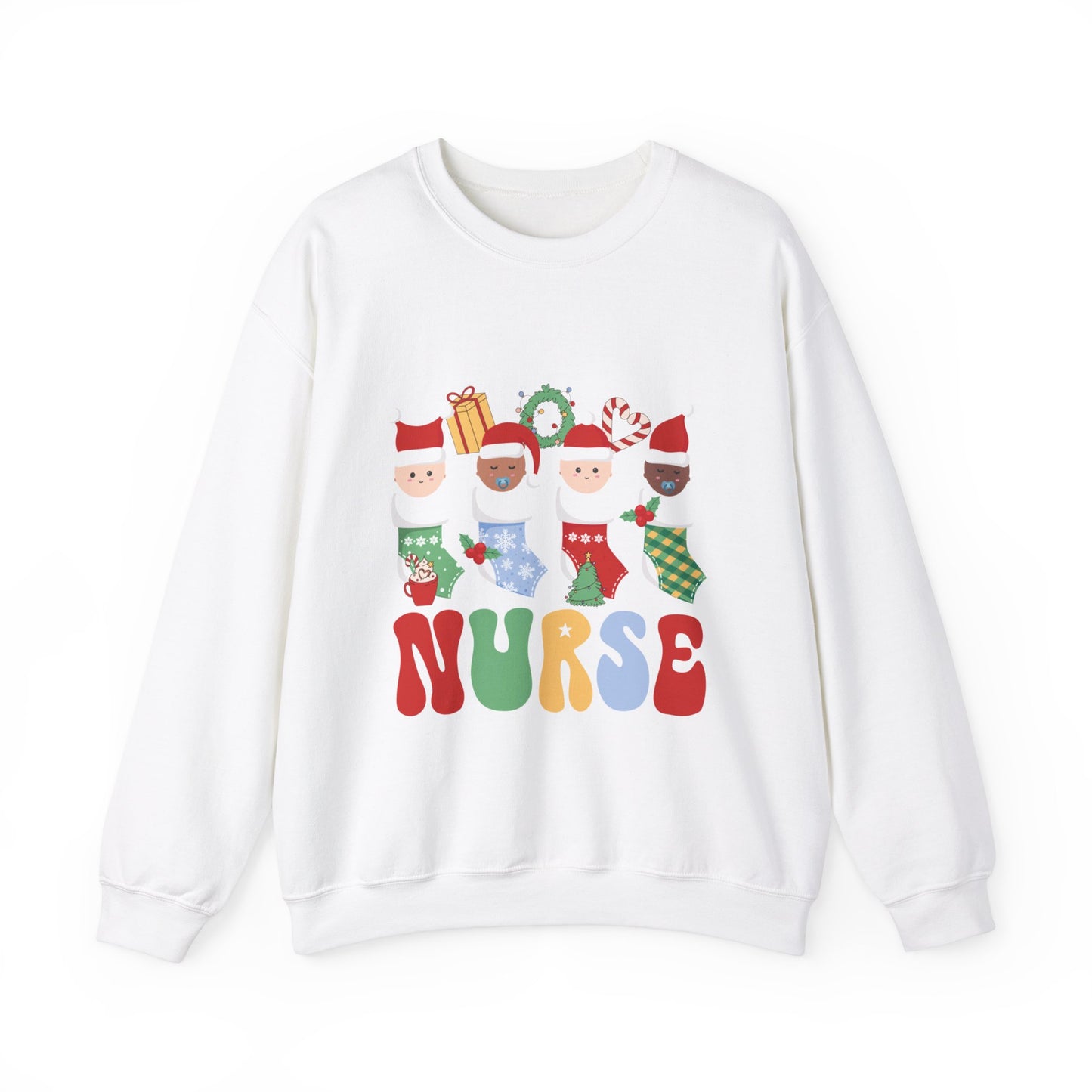 Labor and Delivery Nurse Christmas Sweatshirt, adorable baby stockings, Gift for L& D Nurse.