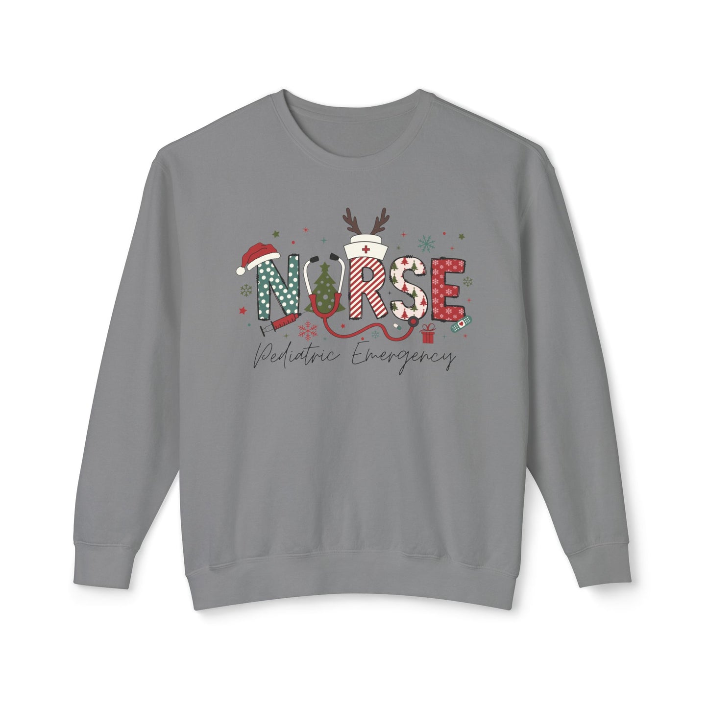 Comfort colors emergency pediatric Christmas nurse sweatshirt