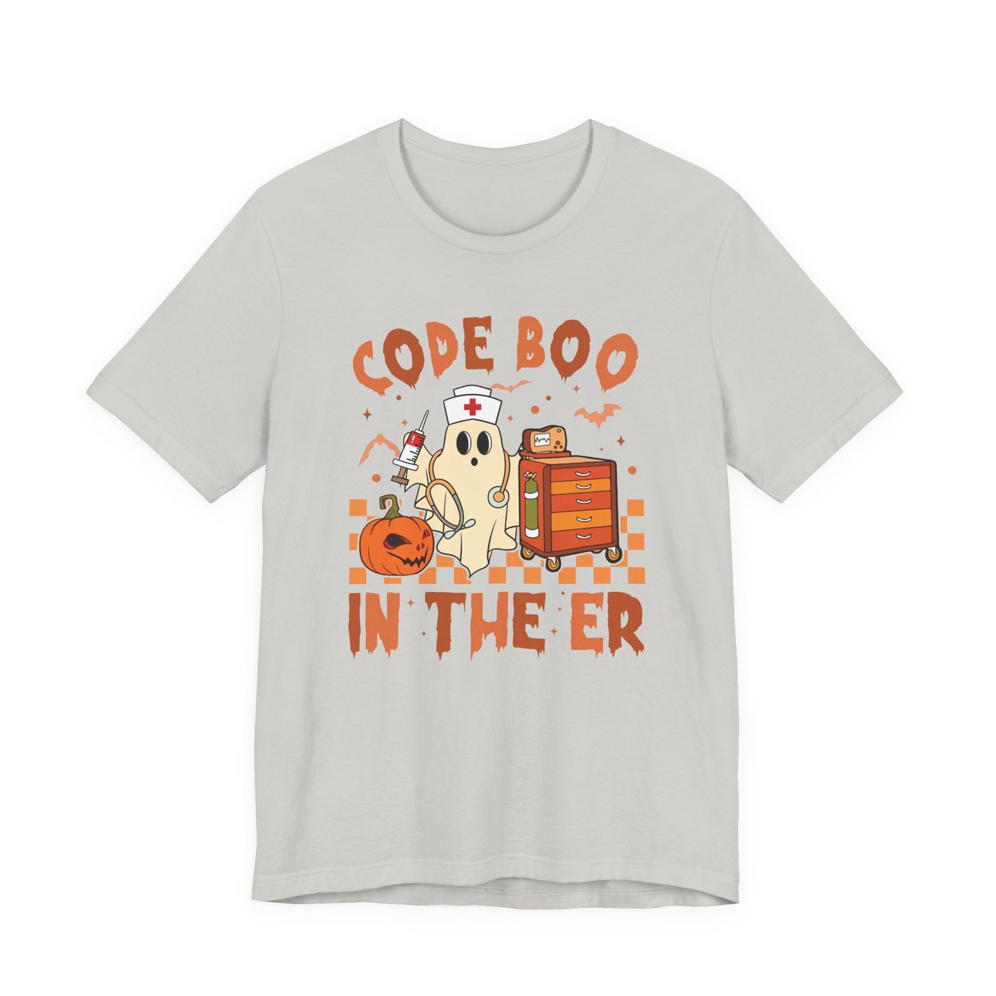 Code Boo in the ER, pediatric nurse Halloween shirt,, Comfort colors ghost nurse shirt, Peds nurse , Spooky nurse shirt