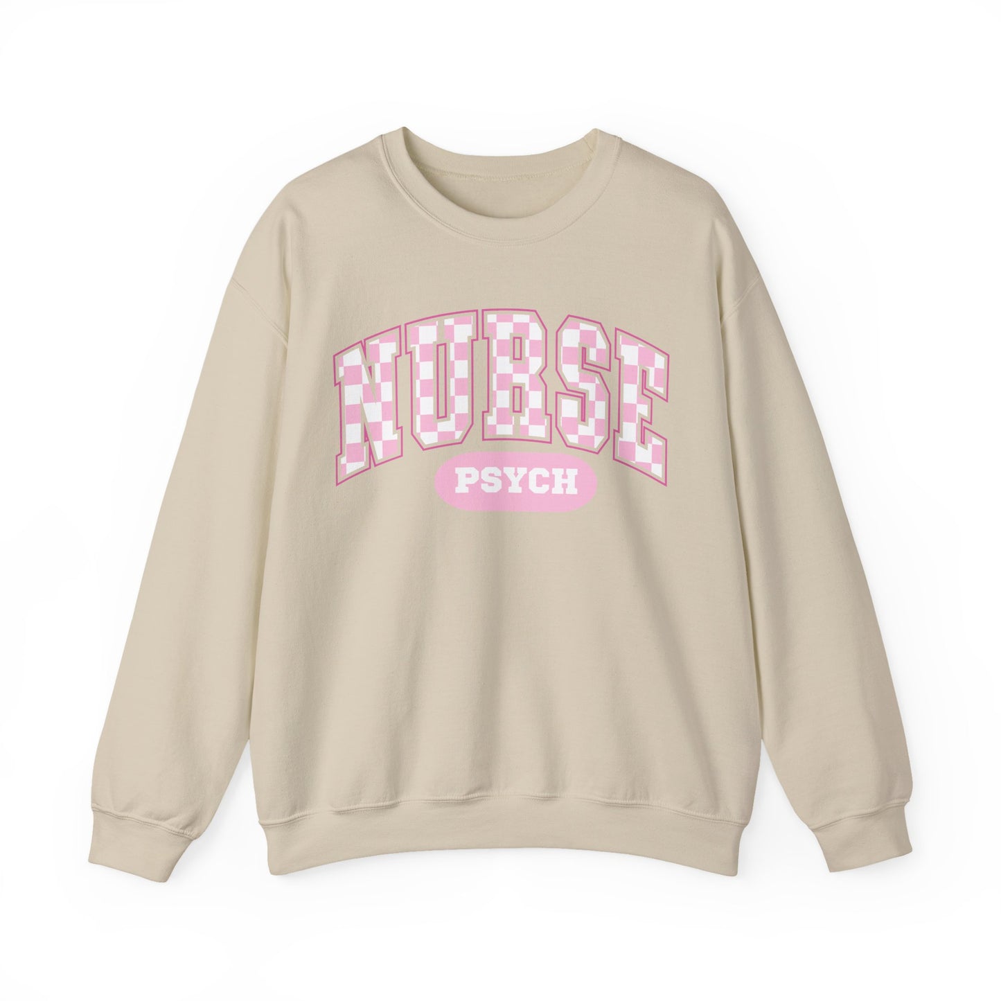 Psych Nurse Retro Checkered Varsity Letter Nurse Sweatshirt
