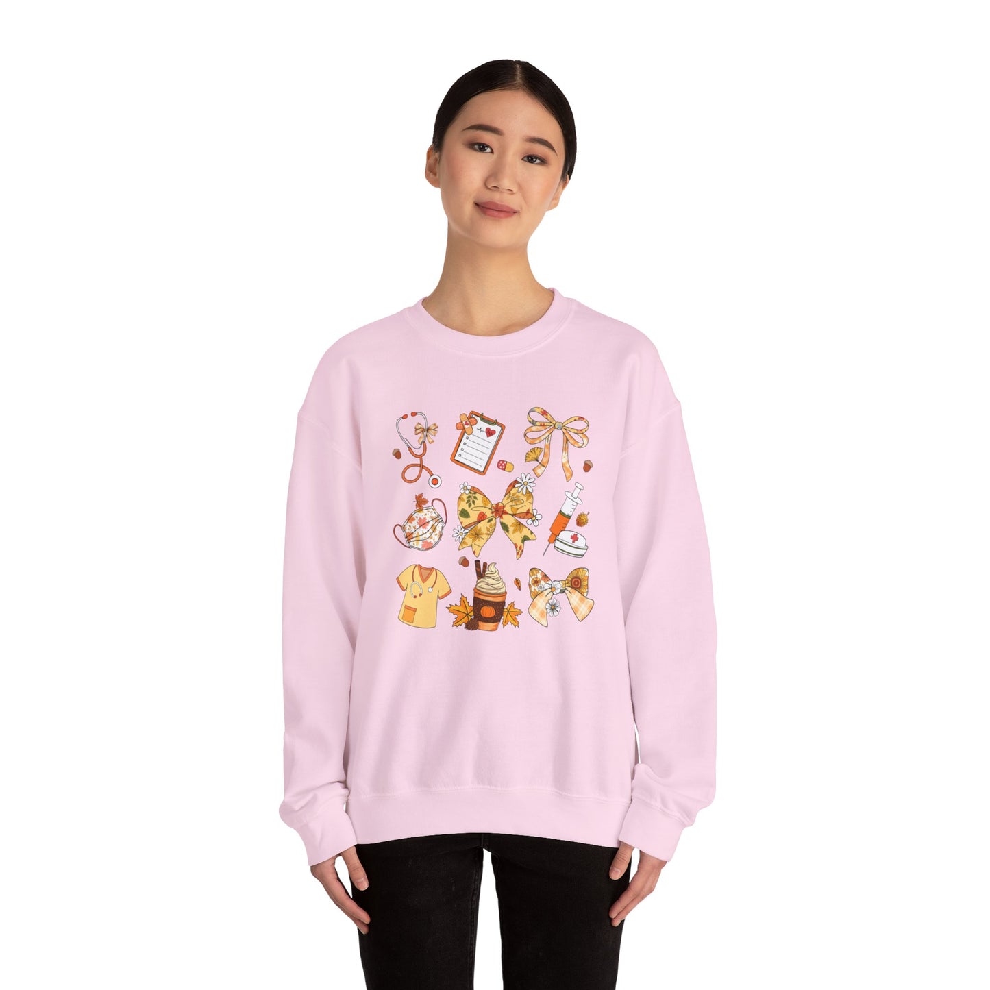 Cute Fall nurse Sweatshirt for all Fall Months, Nurse shirt, gift for nurse, coquette bow, everything fall