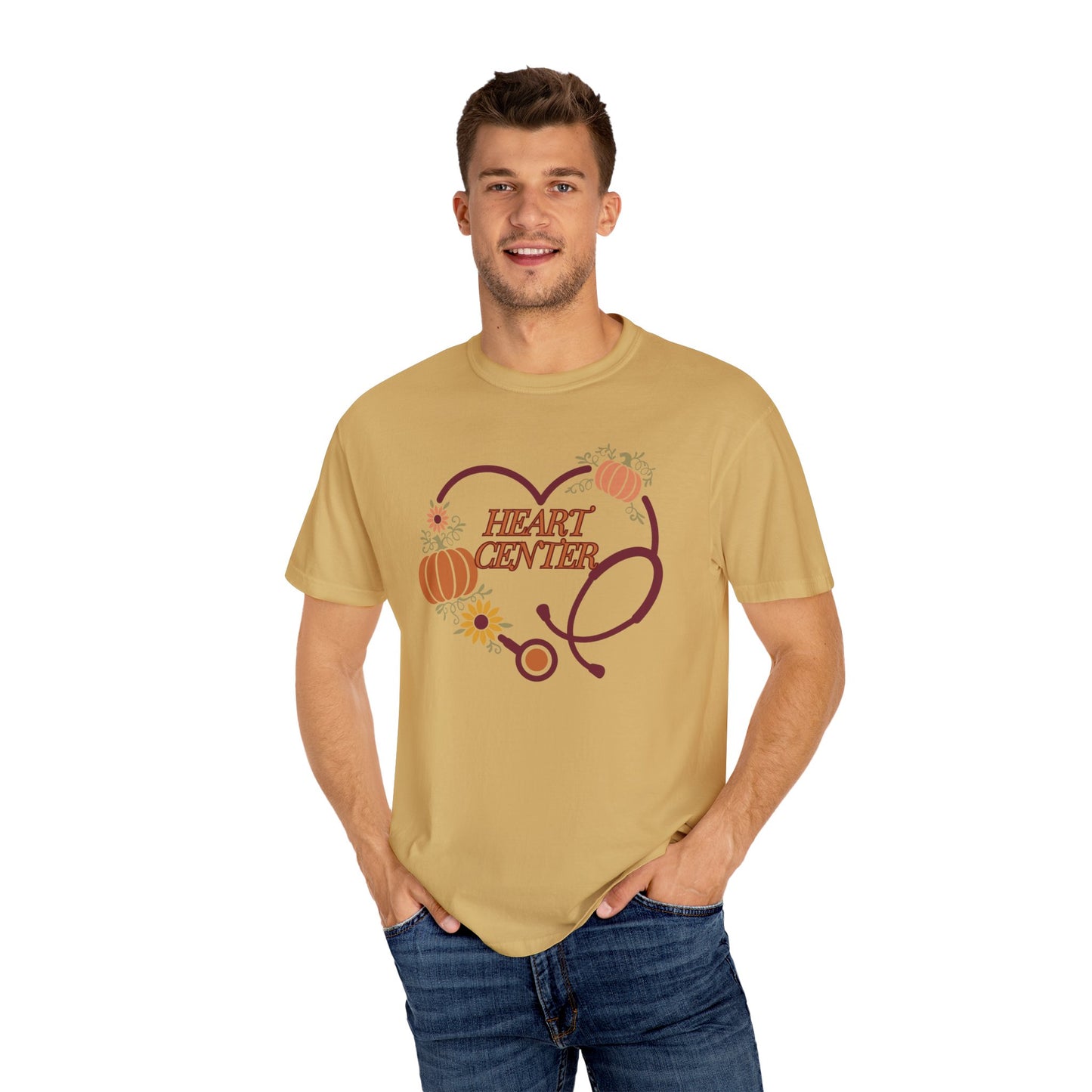 Fall heart center  Stethoscope heart, fall shirt, gift for nurse,cute holiday shirt, comfort colors, thanksgiving shirt