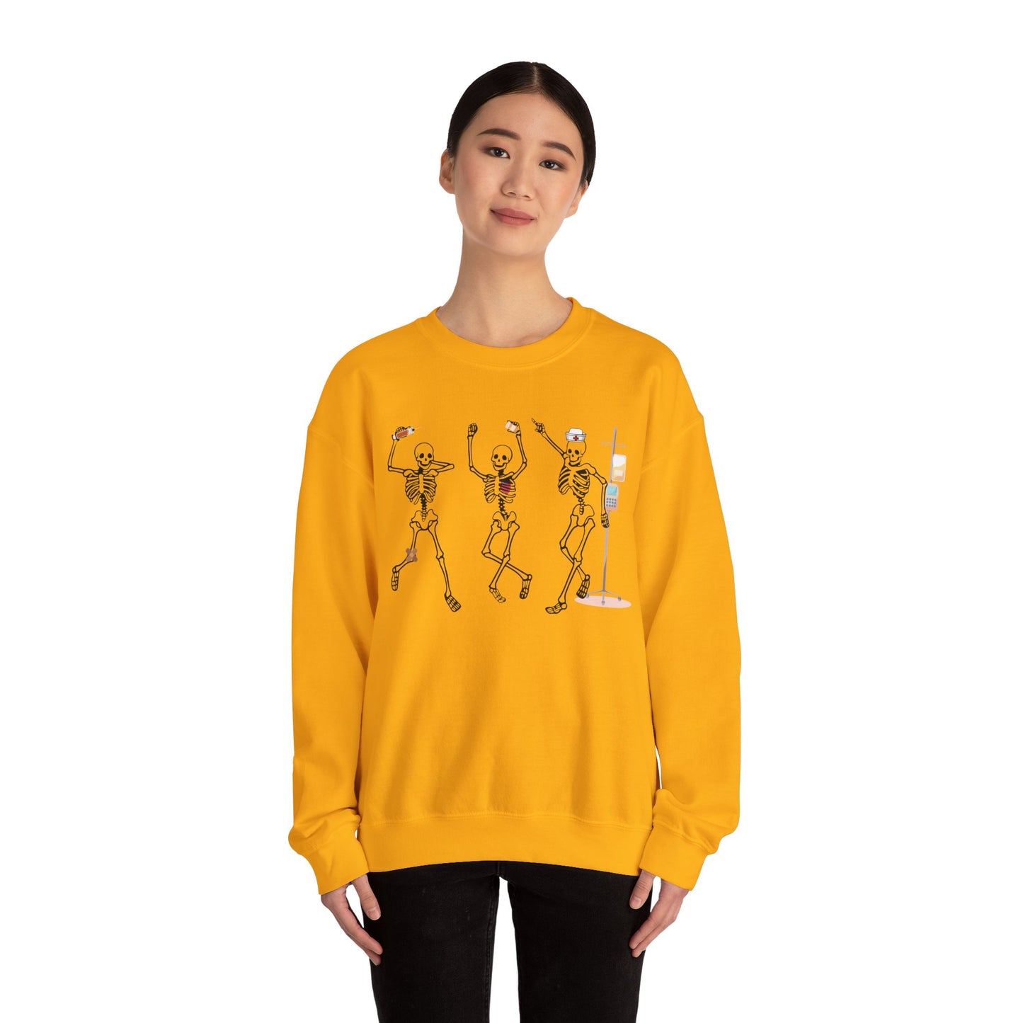 Dancing Skeleton Halloween Sweatshirt, Halloween sweatshirt, nurse sweater , spooky season, funny Halloween sweatshirt