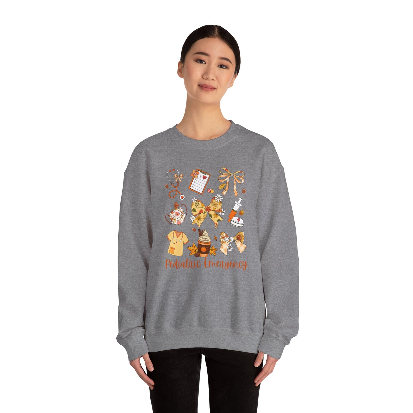 Cute Fall Pediatric Emergency Sweatshirt for all Fall Months, Nurse shirt, gift for nurse, coquette bow, everything fall