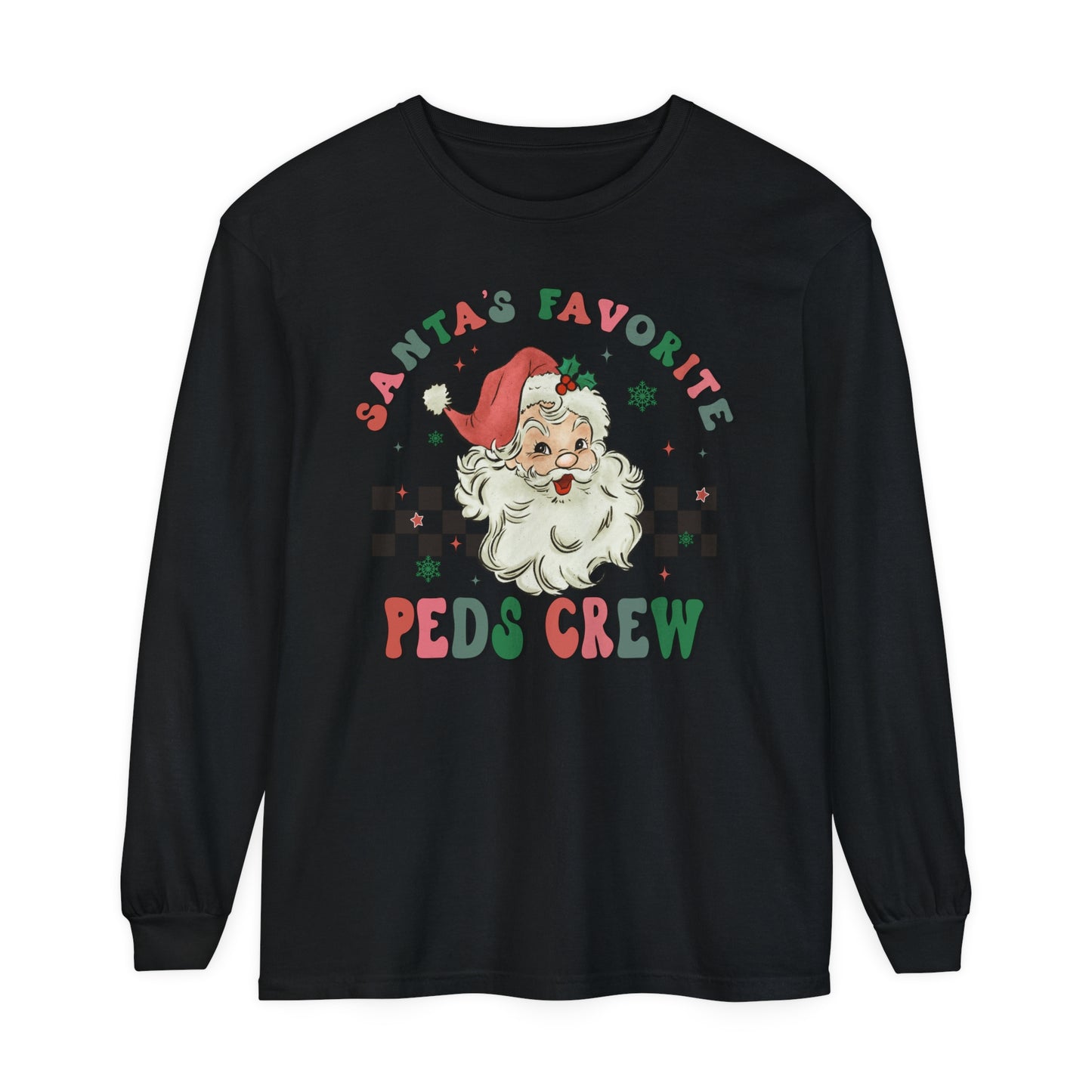 Pediatric Nurse Christmas Long Sleeve Shirt, Santa shirt, Nurse Christmas, Christmas comfort colors, Pediatric Department shirt