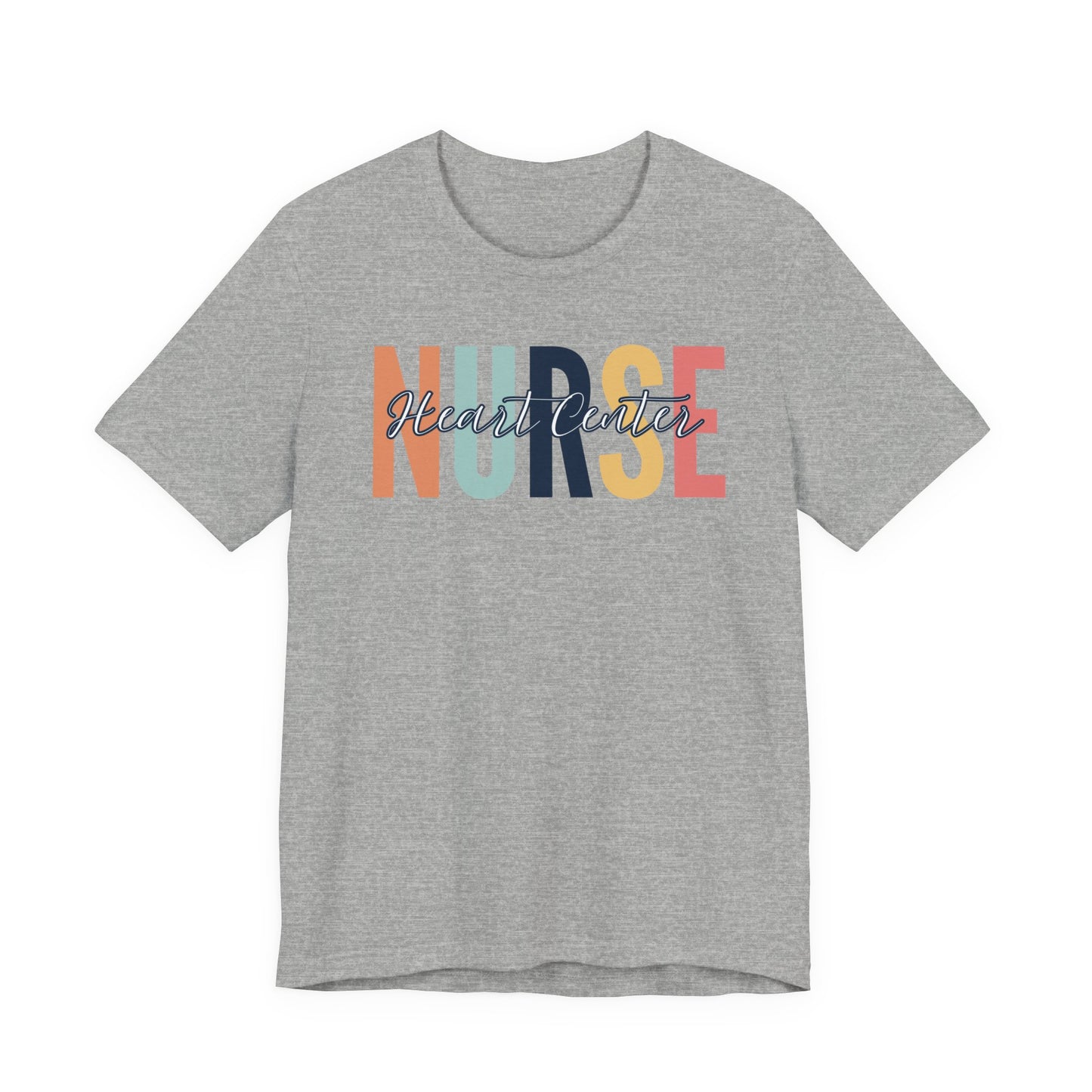Heart center rainbow neutral Peds nurse Shirt, Gift for nurse, Graduation gift, birthday gift for nurse, ER nurse, RN shirt.