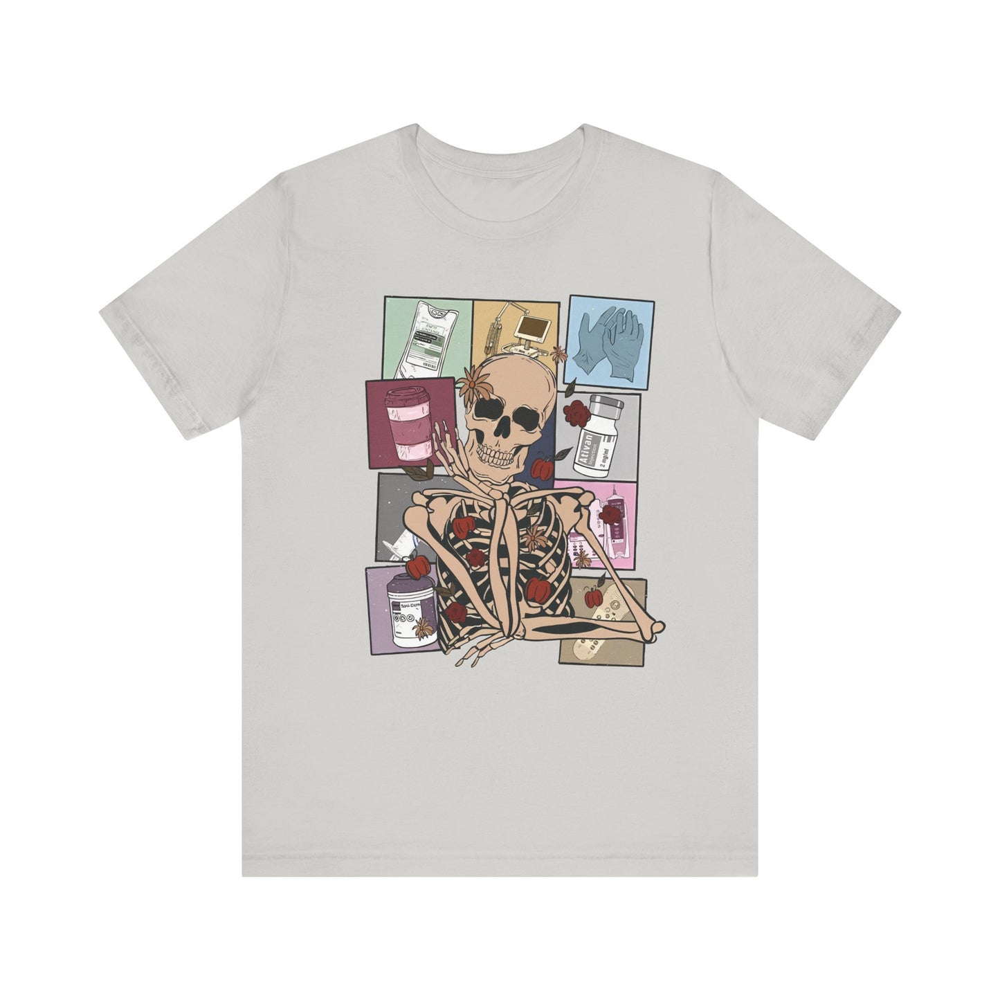 Funny skeleton nurse tshirt, Halloween sweatshirt, spooky season, ER RN, NICU nurse,  Halloween Nurse,, floral Halloween ghost,