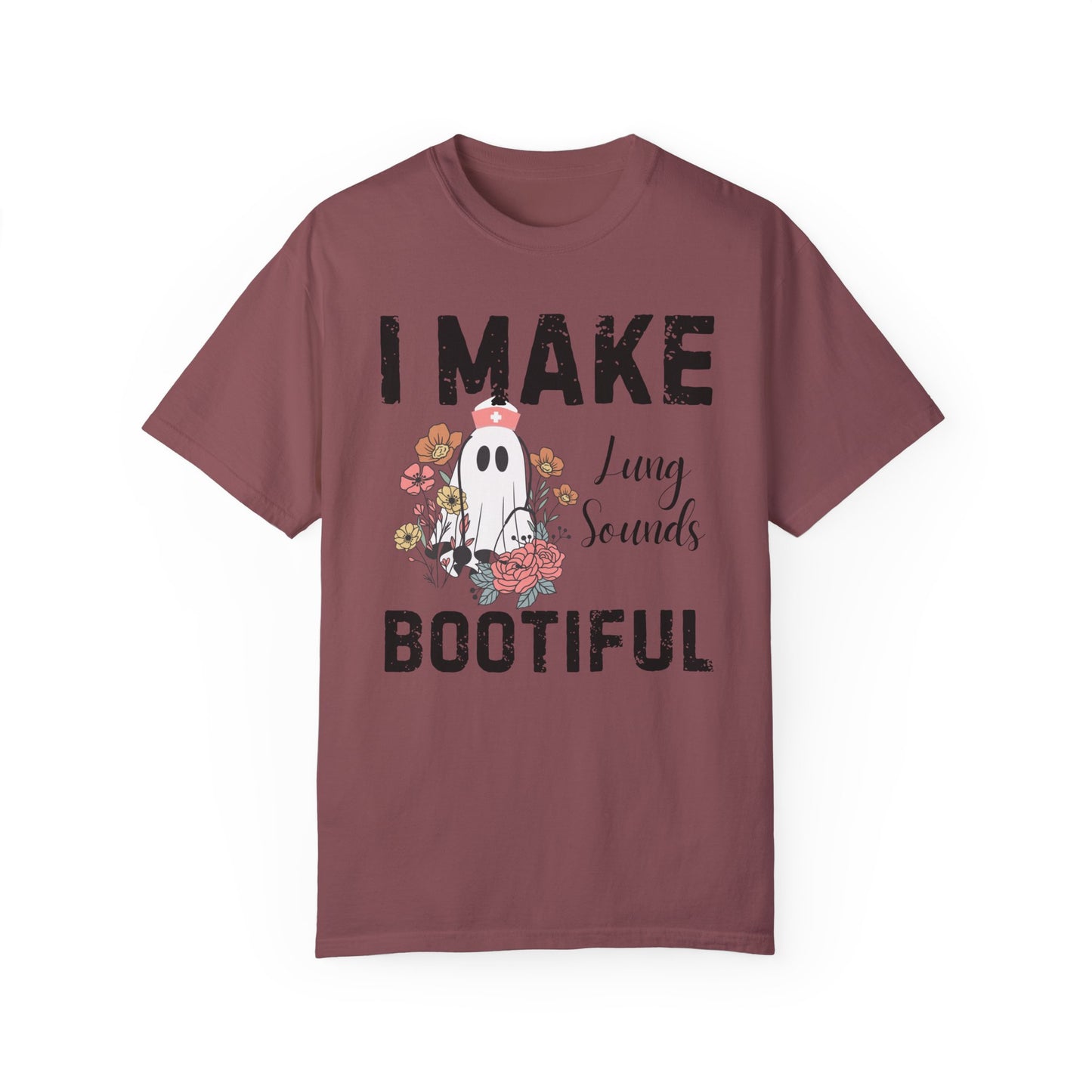 I make lung sounds bootiful, nurse shirt, comfort colors, funny Halloween Shirt, ghost floral nurse shirt, RN, emergency nurse,respiratory therapist shirtj