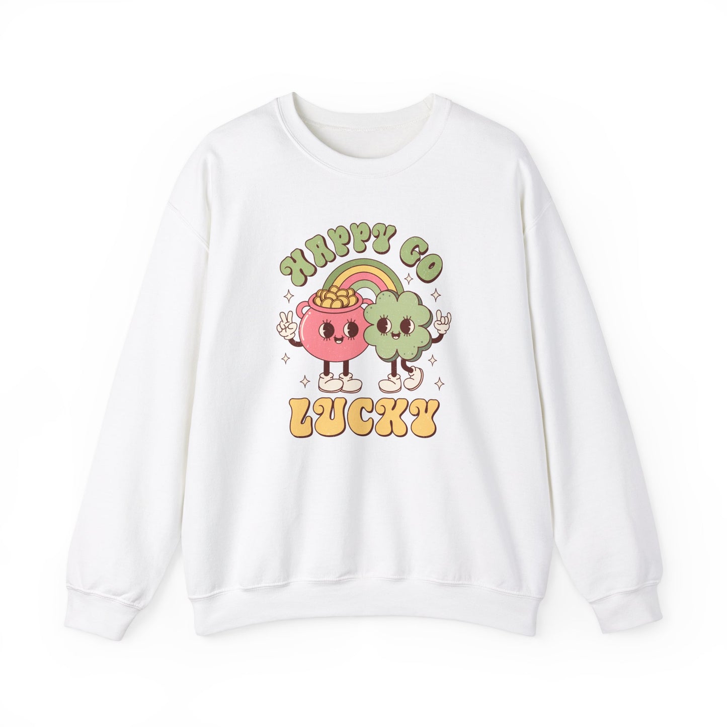 Happy Go Lucky St. Patricks Day sweatshirt, St. Pattys Nurse sweatshirt, ED RN, NICU, Teacher, Nurse Sweatshirt, Retro St. Pattys
