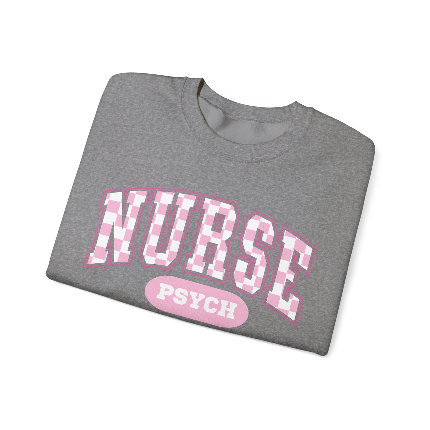 Psych Nurse Retro Checkered Varsity Letter Nurse Sweatshirt