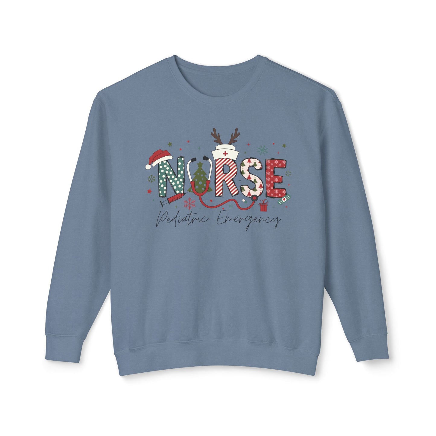 Comfort colors emergency pediatric Christmas nurse sweatshirt