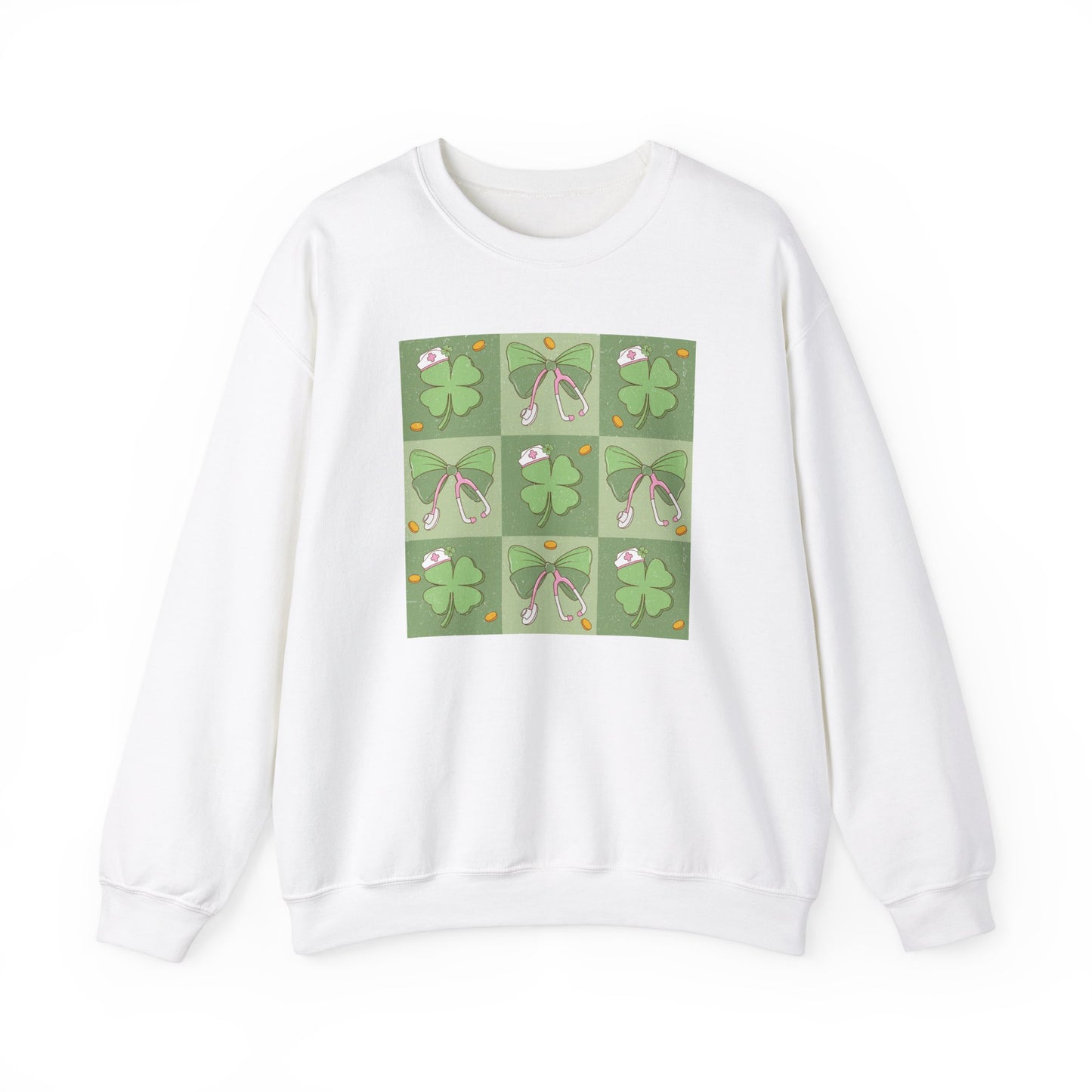 Cute Plaid Nurse St. Patricks Day Sweatshirt,  RN sweatershirt, ER Nurse, NICU Nurse, PICU nurse, clover, lucky nurse sweatshirt.
