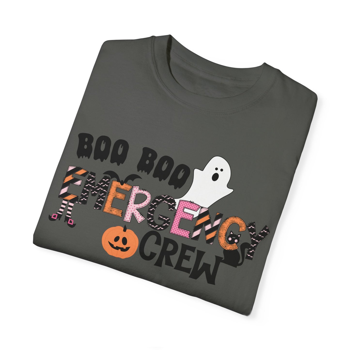 Boo boo crew nurse shirt, emergency nurse, RN Halloween shirt , comfort colors pink and orange ghost shirt, boo,  ER RN, medical shirt