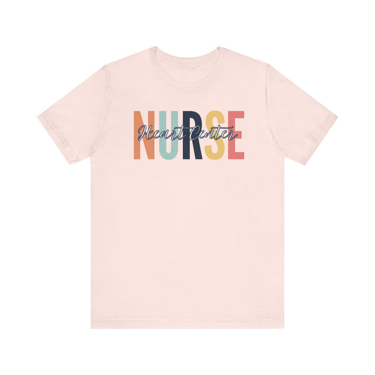 Heart center rainbow neutral Peds nurse Shirt, Gift for nurse, Graduation gift, birthday gift for nurse, ER nurse, RN shirt.