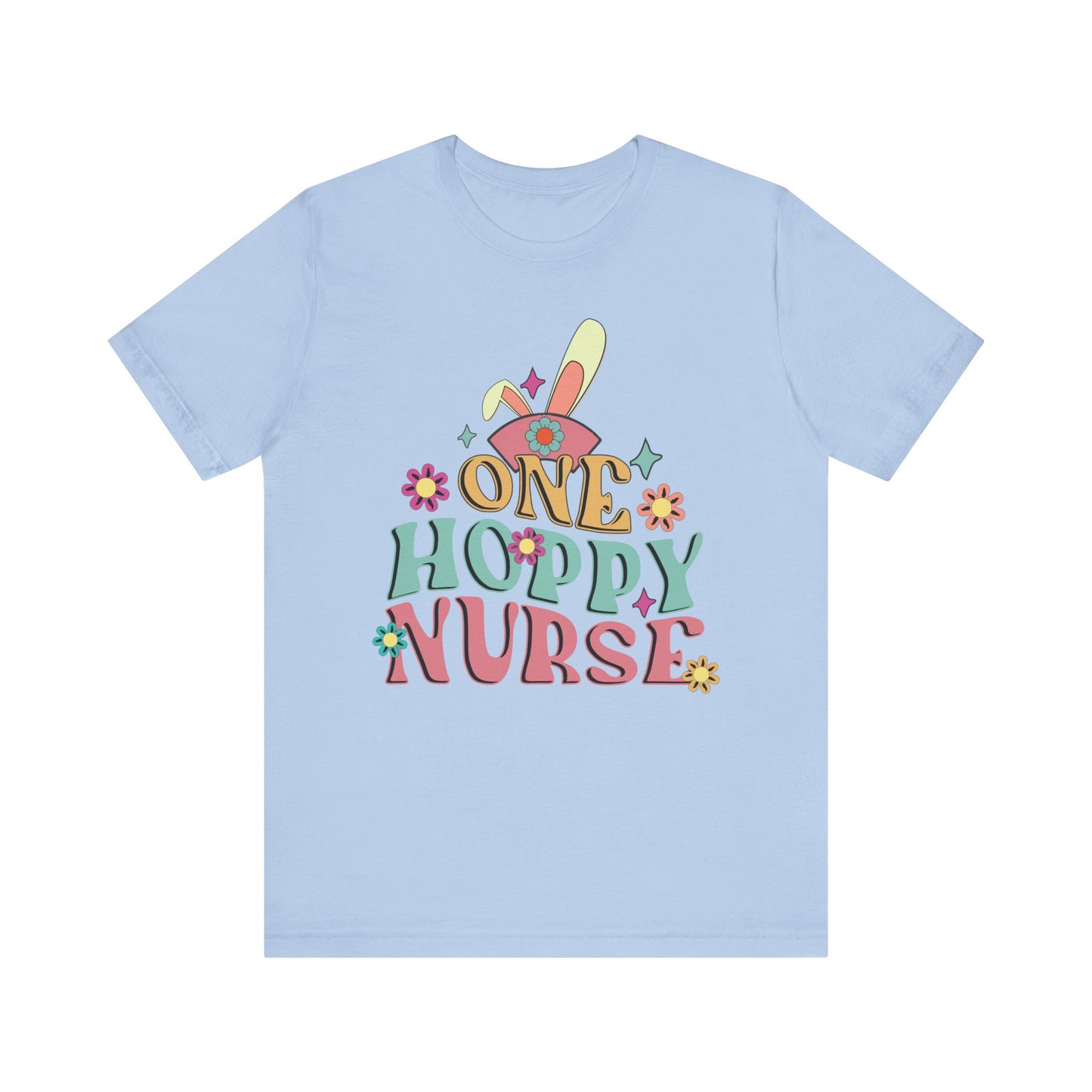 One Hoppy Nurse Easter Women Shirt, cute bunny Easter shirt for work or home!
