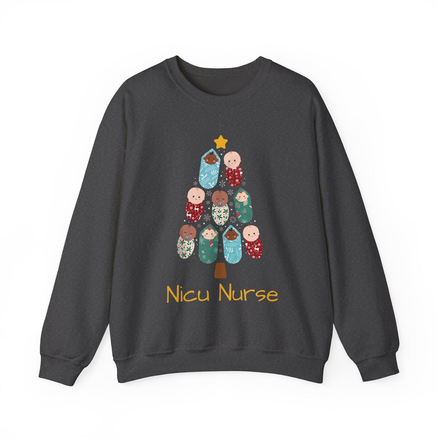 NICU Nurse Christmas Sweatshirt, cute baby tree, L & D Nurse, Gift For Nurse