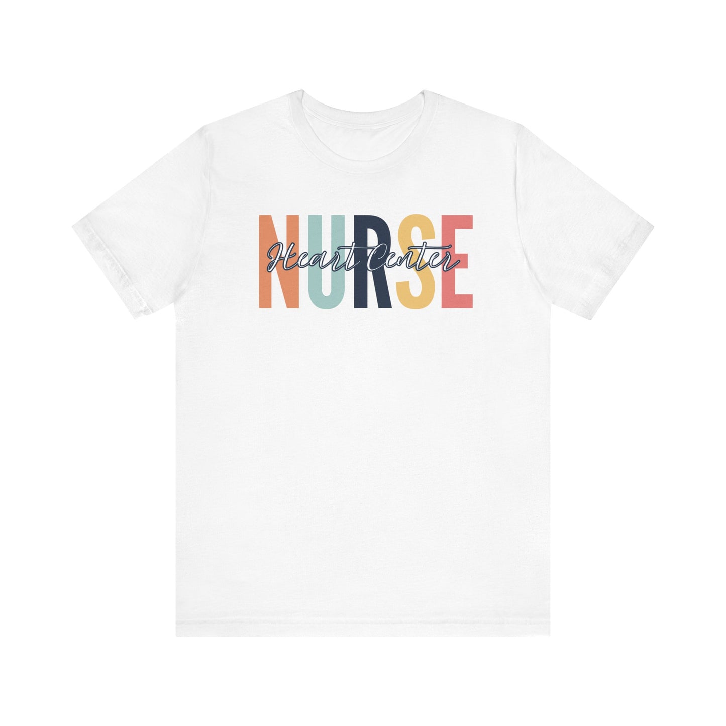 Heart center rainbow neutral Peds nurse Shirt, Gift for nurse, Graduation gift, birthday gift for nurse, ER nurse, RN shirt.