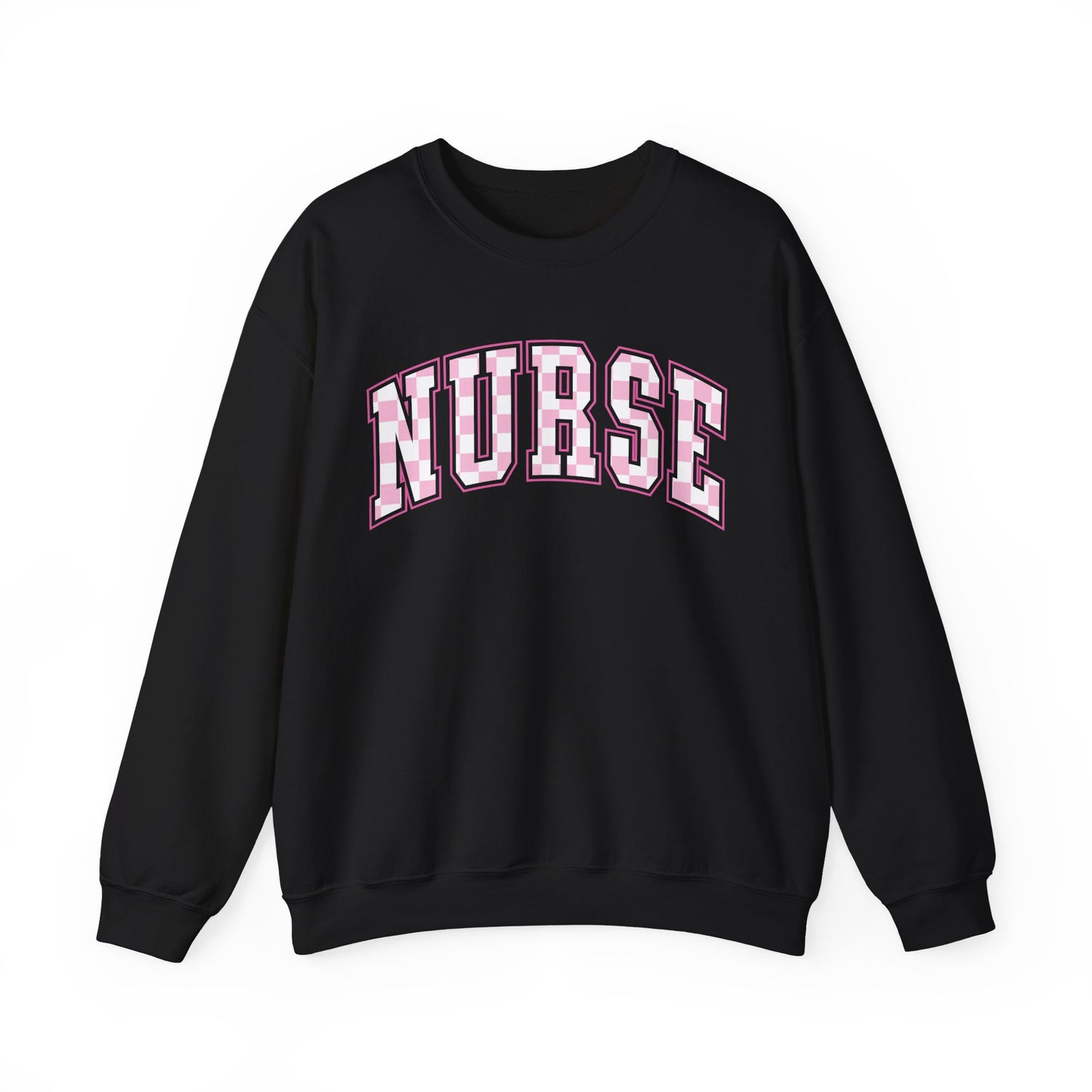 Retro Checkered Pink Nurse Gildan Sweatshirt