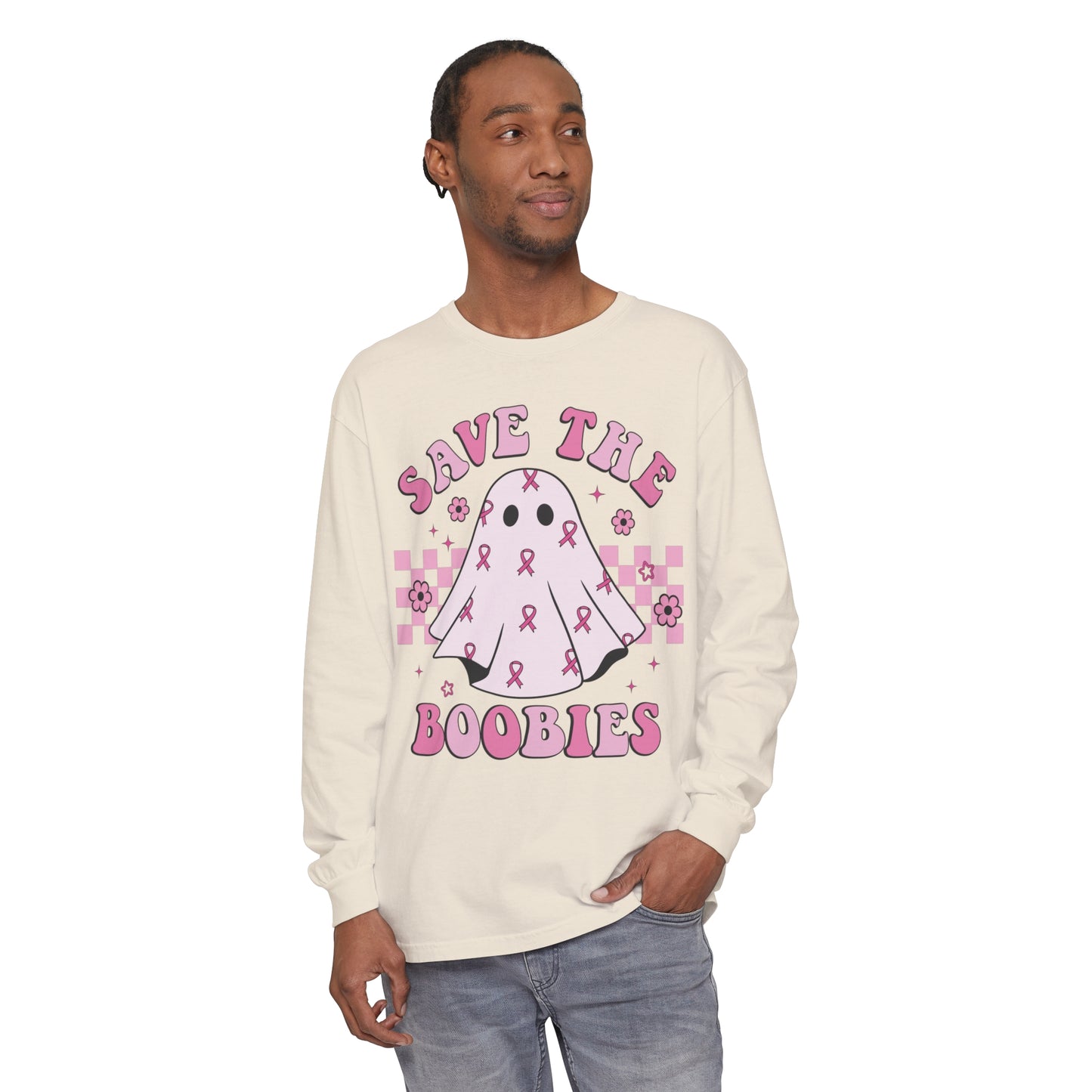 Save the boobies! Breast cancer Awareness long sleeve !  Show your support for your survivor or fighter !