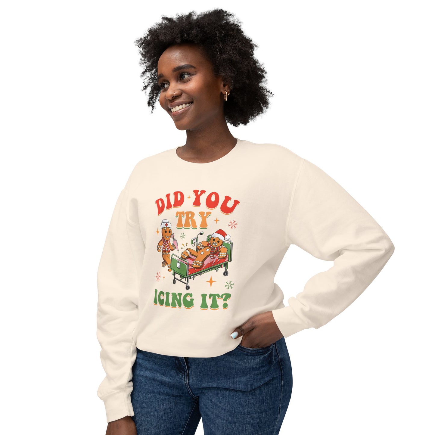 Did you try Icing It ? Comfort colors nurse funny Christmas sweater!