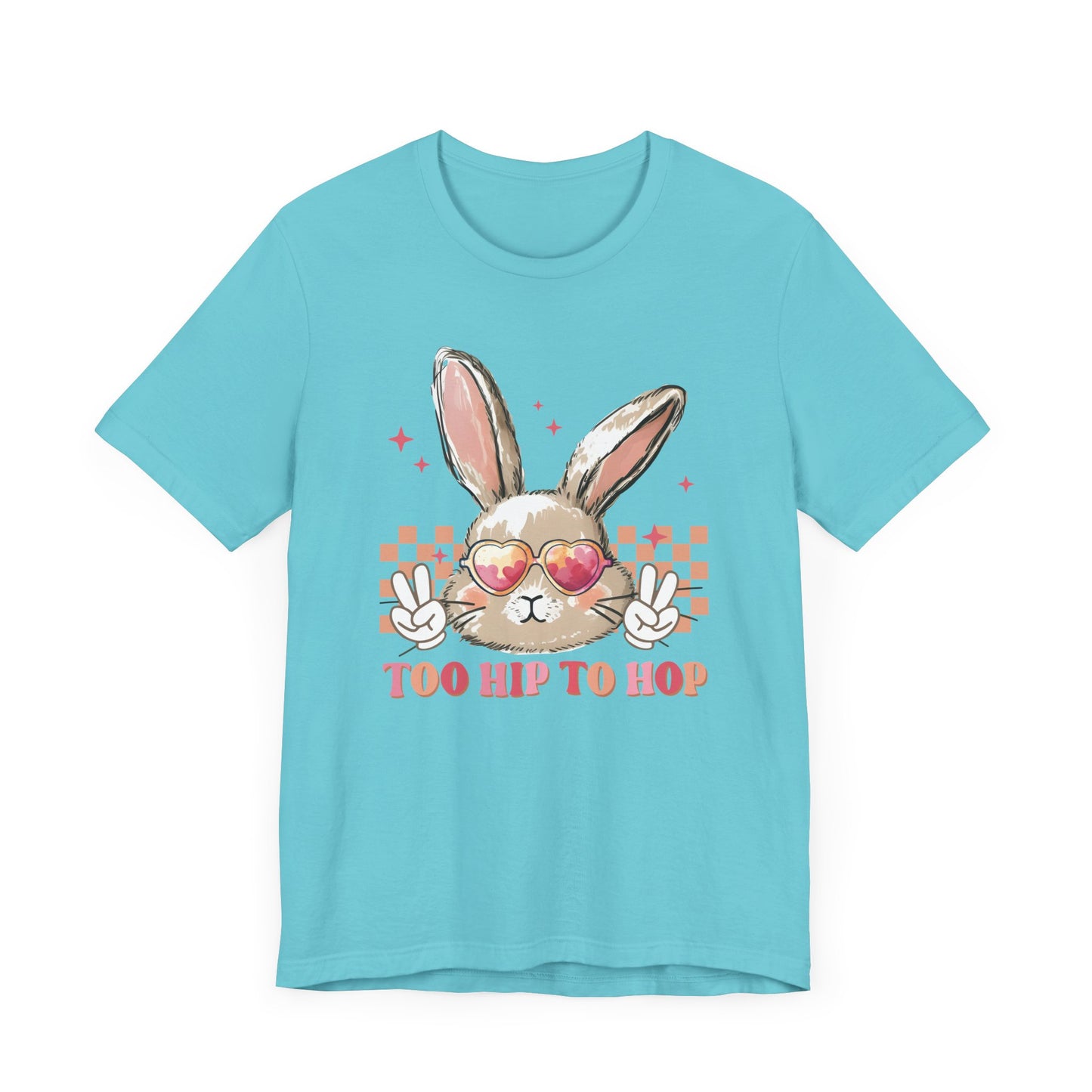 Too Hip to Hop Easter Women Shirt, Retro Chick, Nurse shirt, teacher shirt, Easter nurse, punny shirt, funny woman shirt.