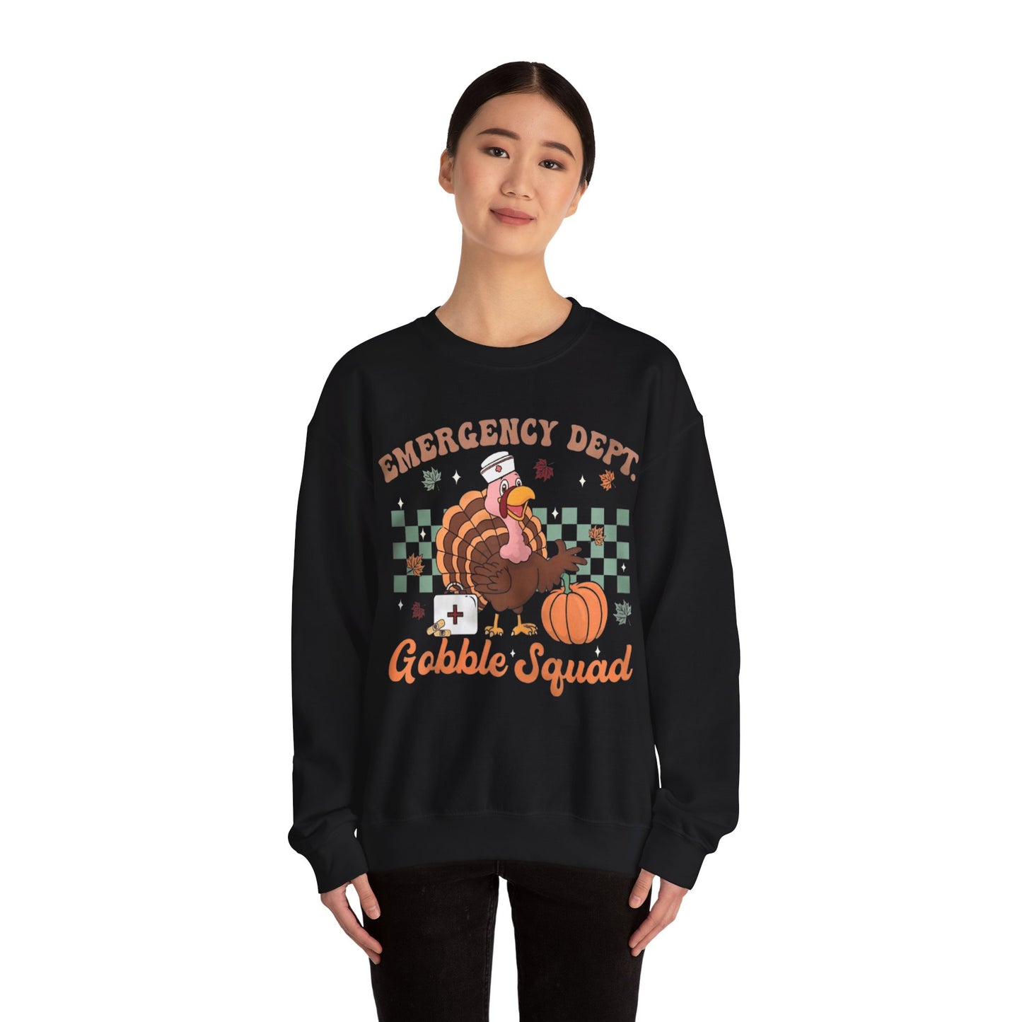 Turkey gobble squad Fall Pediatric Emergency Sweatshirt for all Fall Months, Nurse shirt, gift for nurse, everything fall