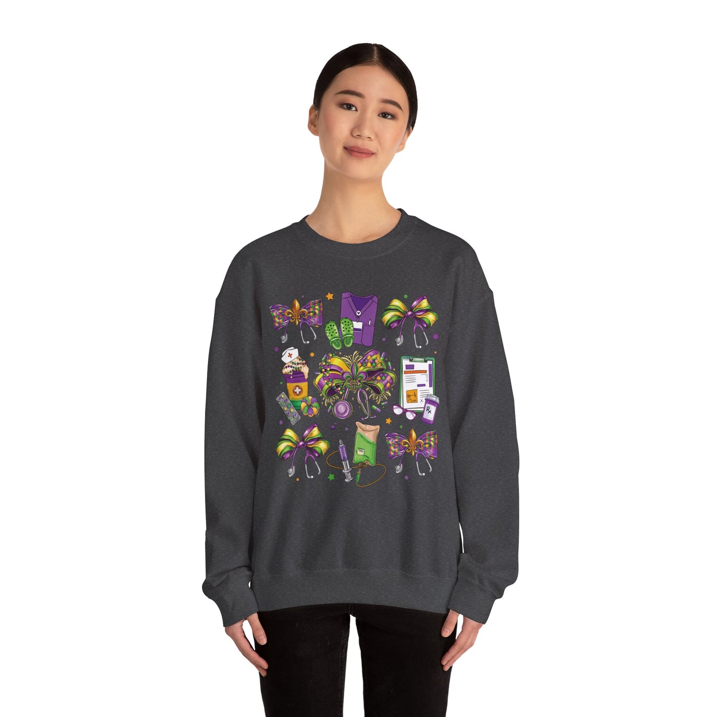 Mardi Gras Nurse Gildan Sweatshirt