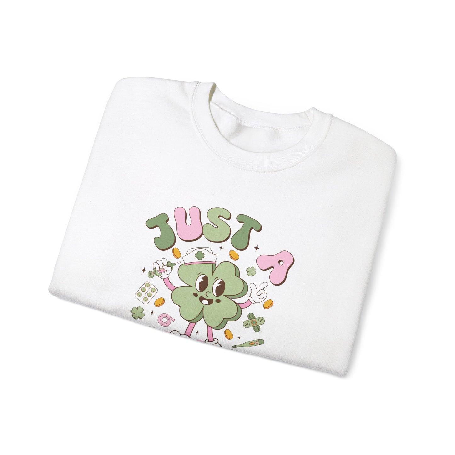 Just a little pinch Adorable Nurse St. Patricks Day Sweatshirt,  RN sweatershirt, ER Nurse, NICU Nurse, PICU nurse, clover, lucky nurse sweatshirt.