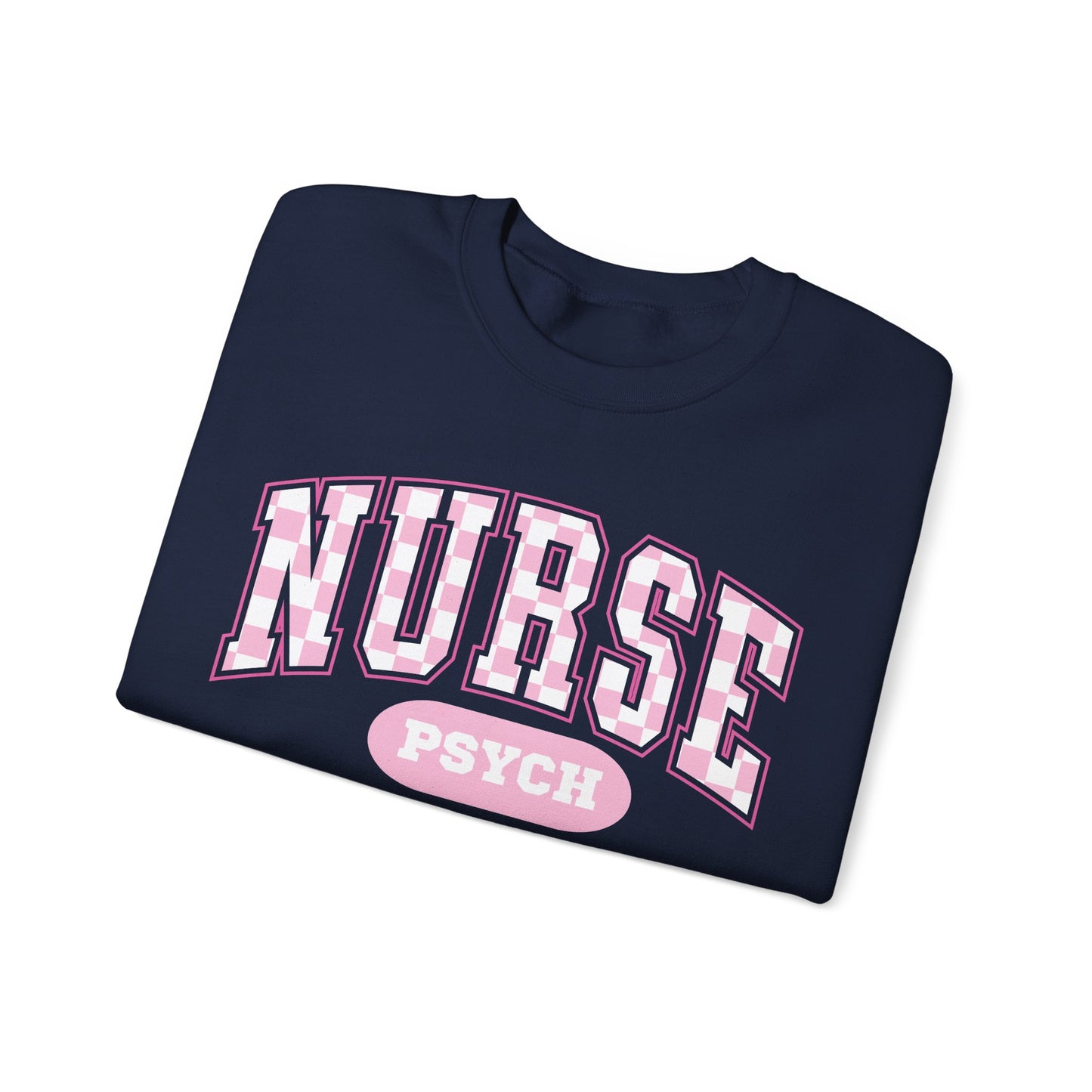 Psych Nurse Retro Checkered Varsity Letter Nurse Sweatshirt