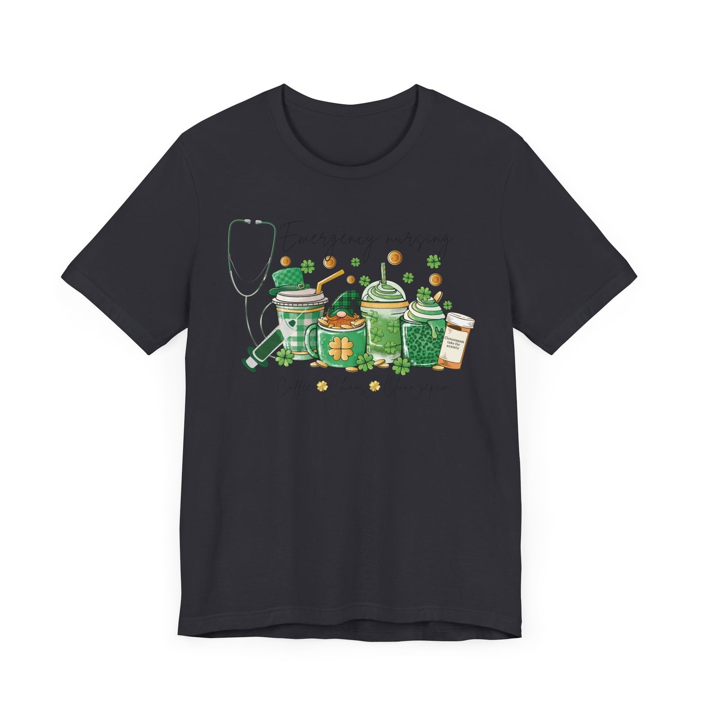 Emergency nurse Coffee Chaos St Patrick’s Day Shirt