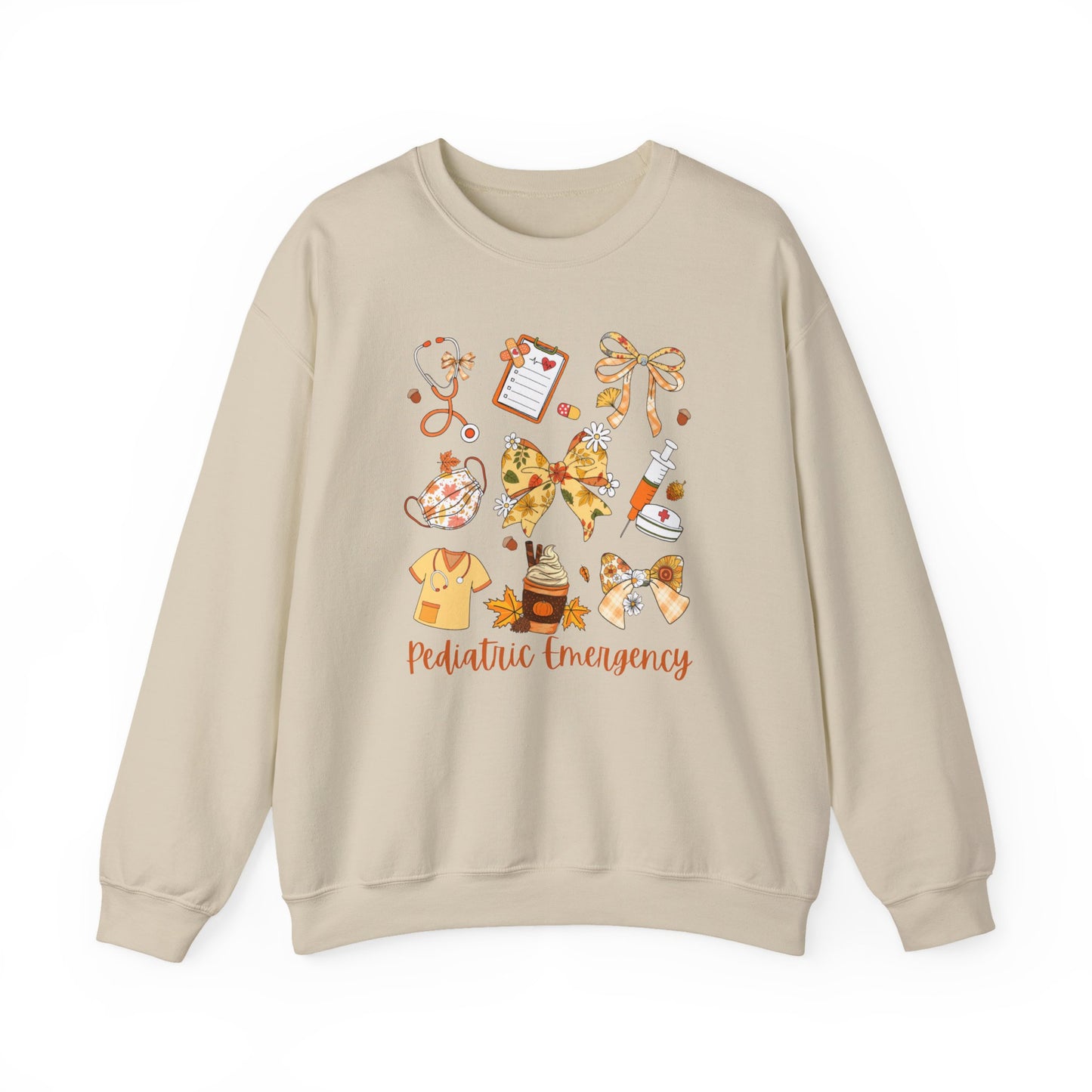 Cute Fall Pediatric Emergency Sweatshirt for all Fall Months, Nurse shirt, gift for nurse, coquette bow, everything fall