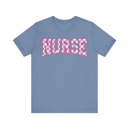 Retro checkered nurse shirt , Emergency Nurse,  Registered Nurse Shirt, PICU Nurse, NICU Nurse Shirt, Gift for Nurse, Future Nurse gift, RN gift.