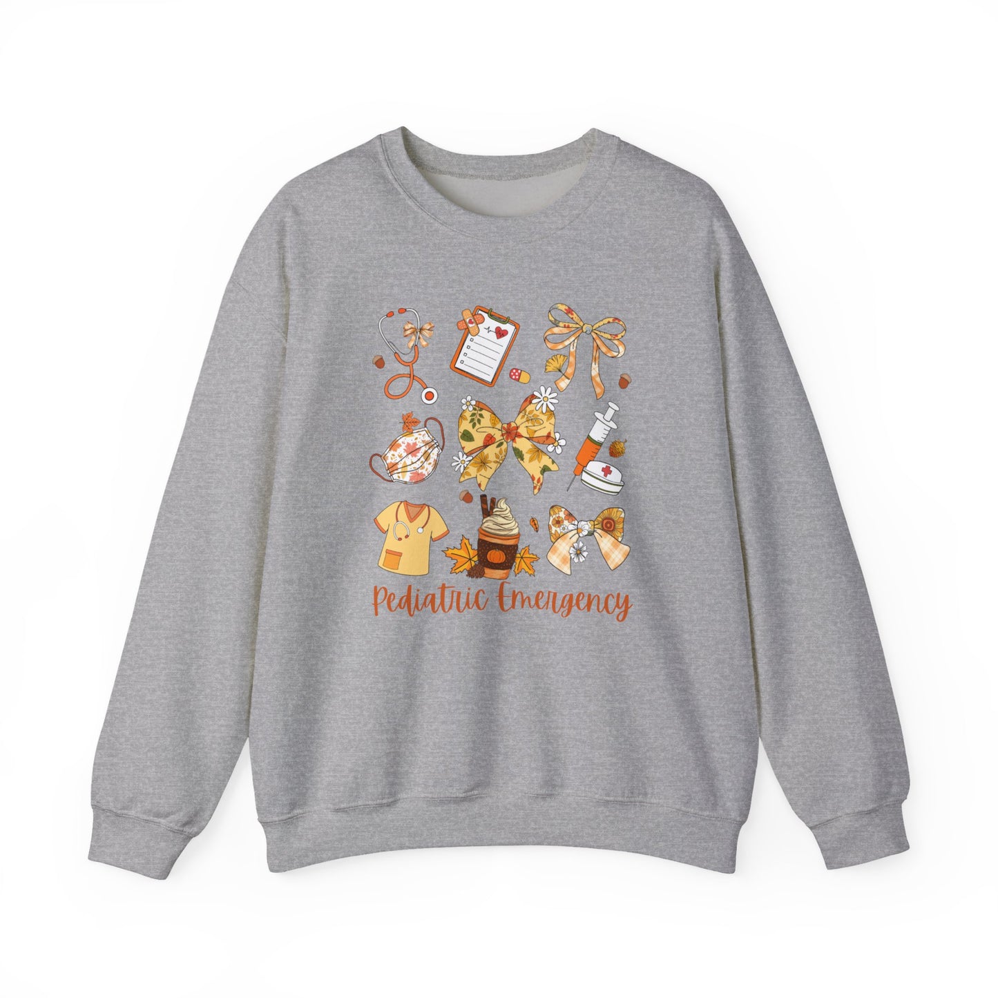 Cute Fall Pediatric Emergency Sweatshirt for all Fall Months, Nurse shirt, gift for nurse, coquette bow, everything fall