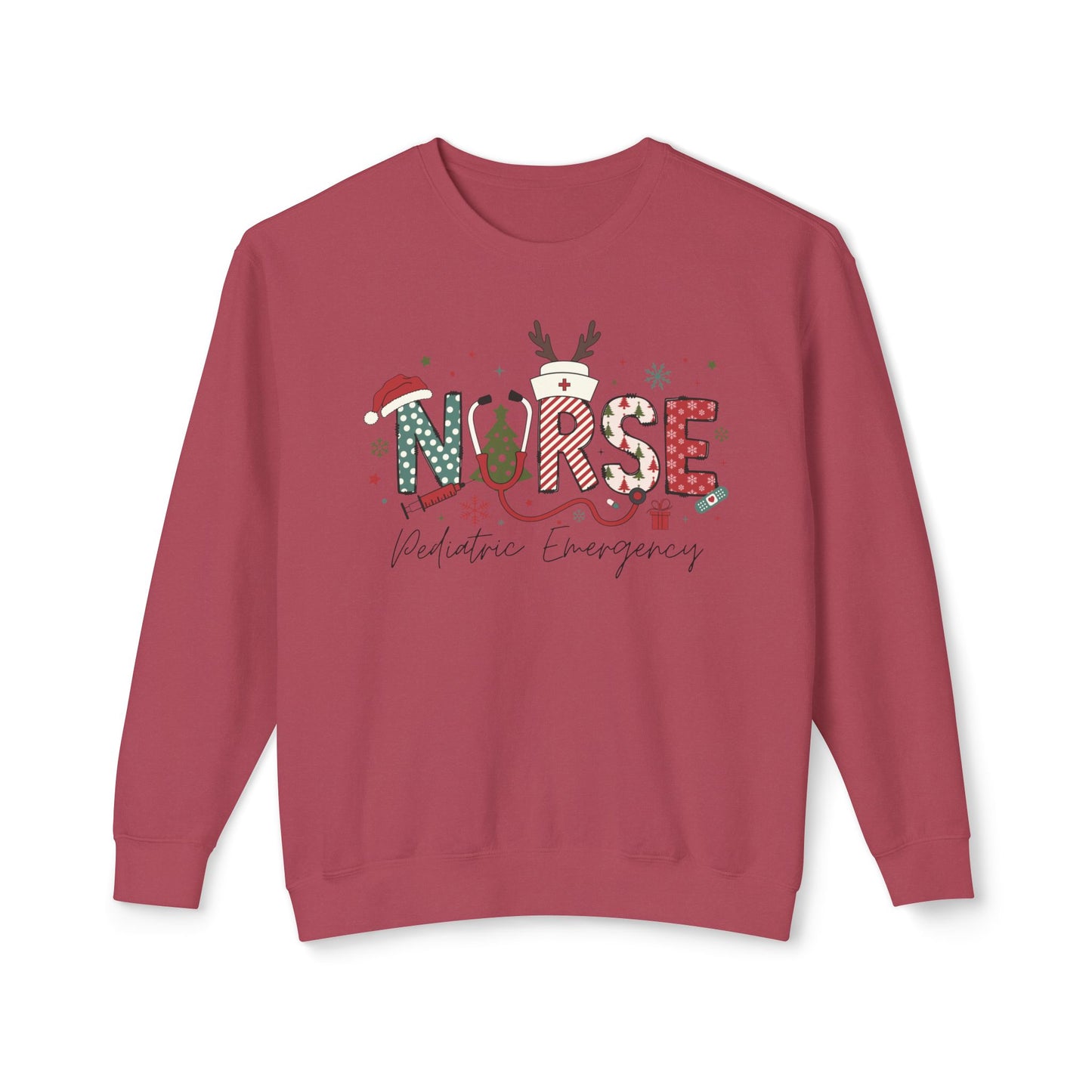 Comfort colors emergency pediatric Christmas nurse sweatshirt