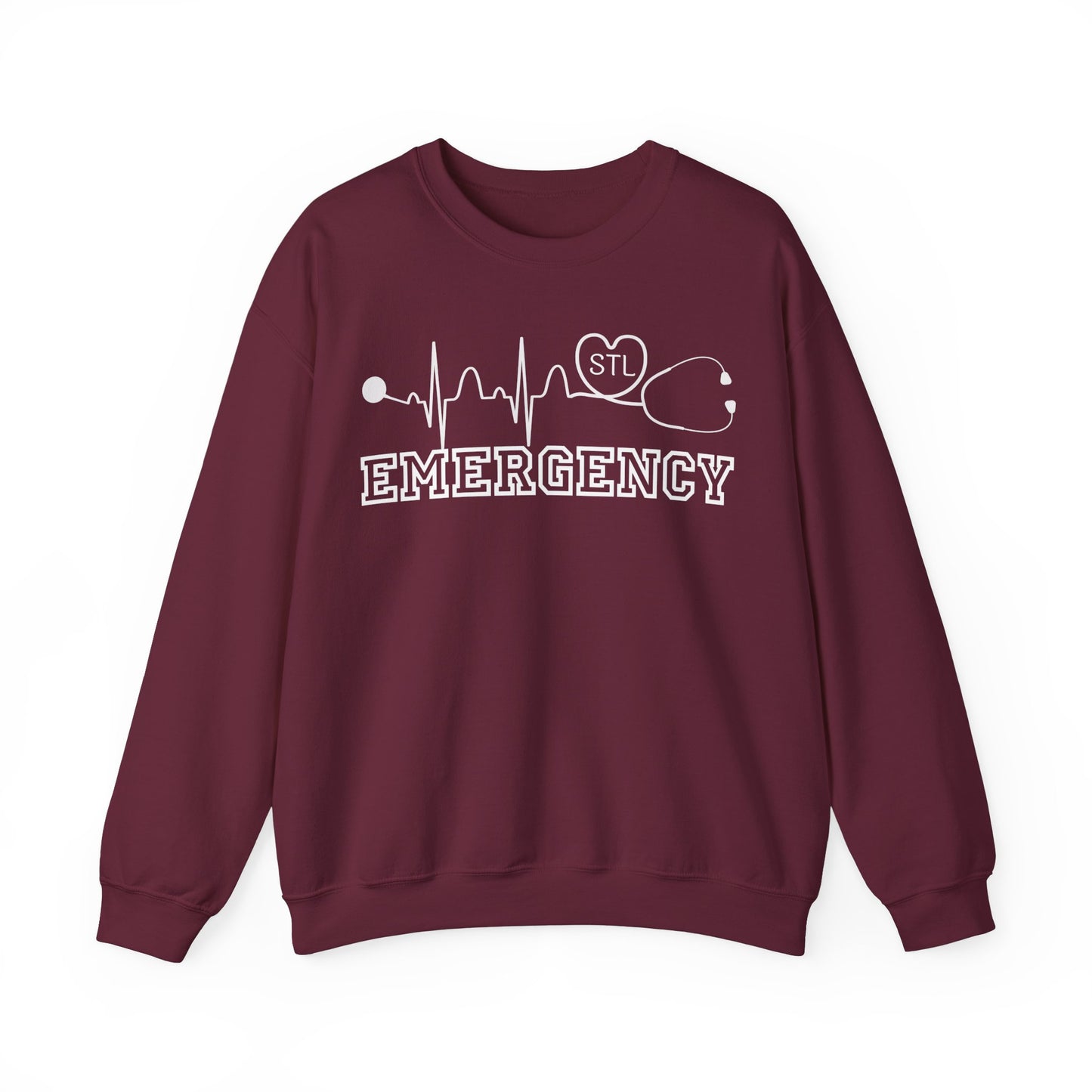 STL Emergency Room Comfy Gildan Sweatshirt, EKG STL  love, wear out or at work!