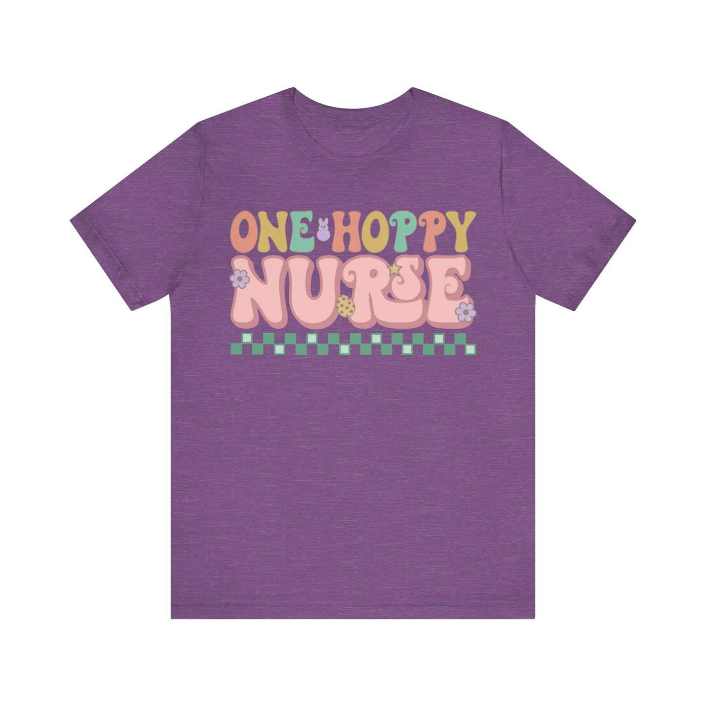 One Hoppy Nurse Easter Women Shirt, Retro Chick, Nurse shirt, teacher shirt, Easter nurse, punny shirt, funny woman shirt.